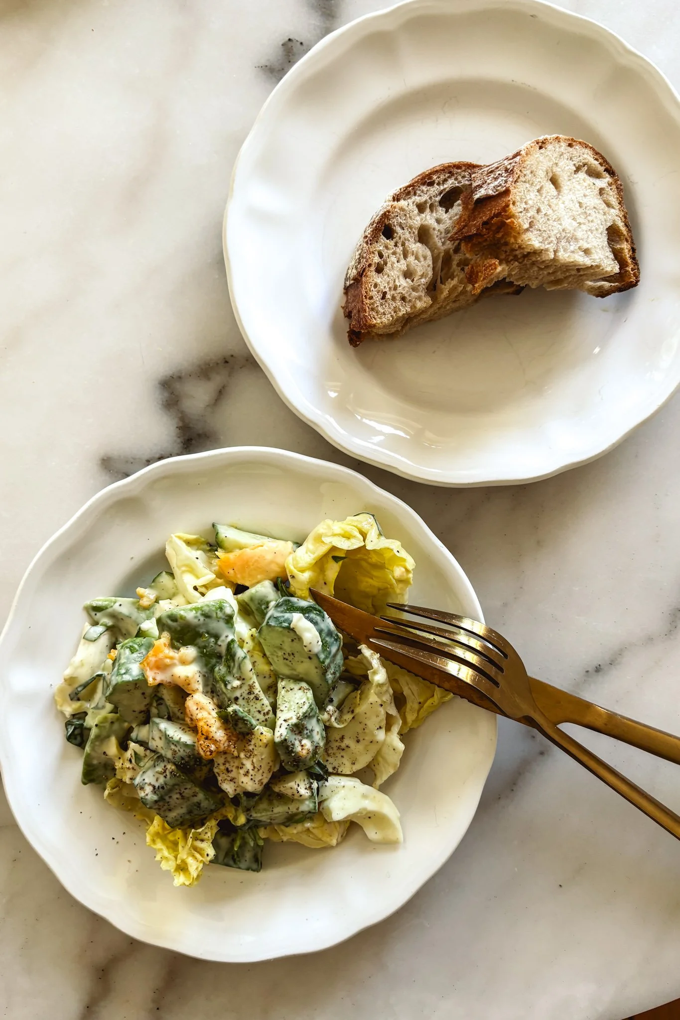 Cucumber and egg salad