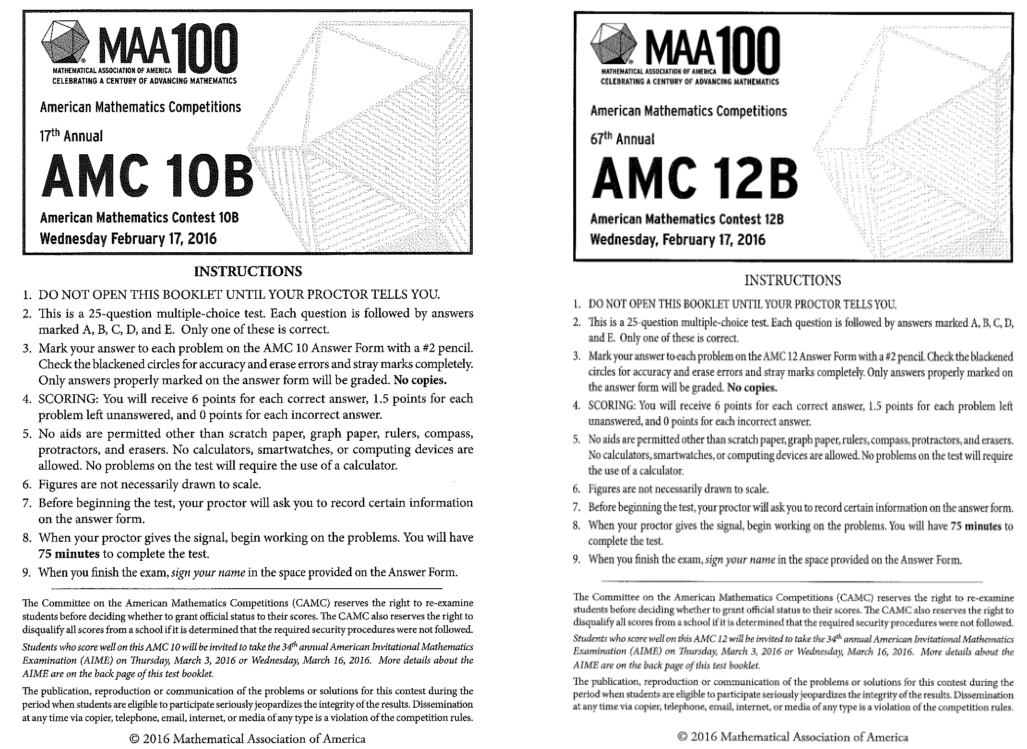 AMC 10/12 Workshop (live online)