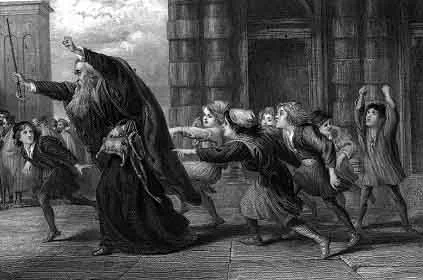 Shylock After the Trial , a steel engraving by Sir John Gilbert circa 1873