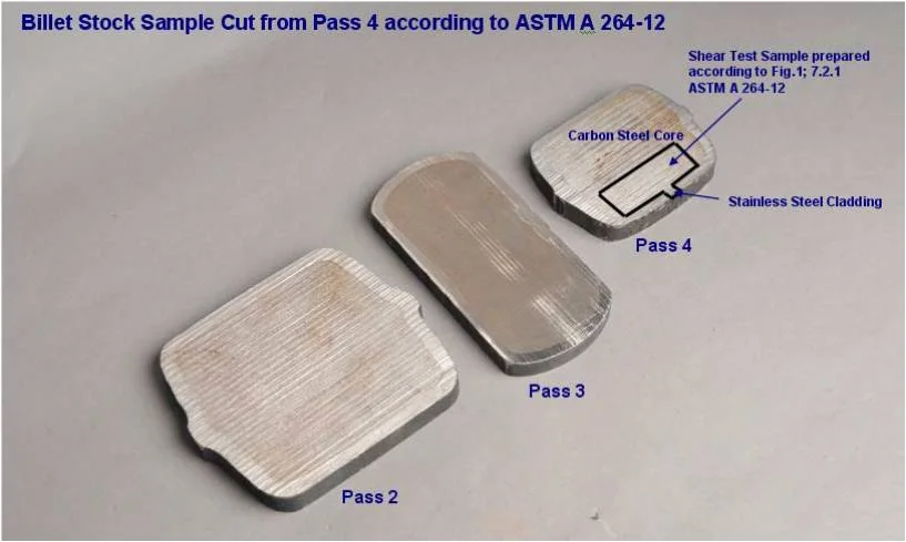 CLADINOX SCR IS HOT ROLLED THROUGH 18 ROLLING PASSES FROM A 6” CLADINOX BILLET.Cladinox specimens from stock rolled through initial passes &amp; prepared according to ASTM 264-12 for Stainless Clad Plate; exhibited Bond Shear Strengths (BSS) almost …