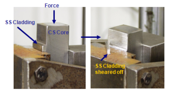 470MPa Bond Shear Strength = 98% of Solid SS Shear Strength of 481MPa when Tested According to ASTM 264-12 for Stainless-Clad Plate – A Perfect Bond