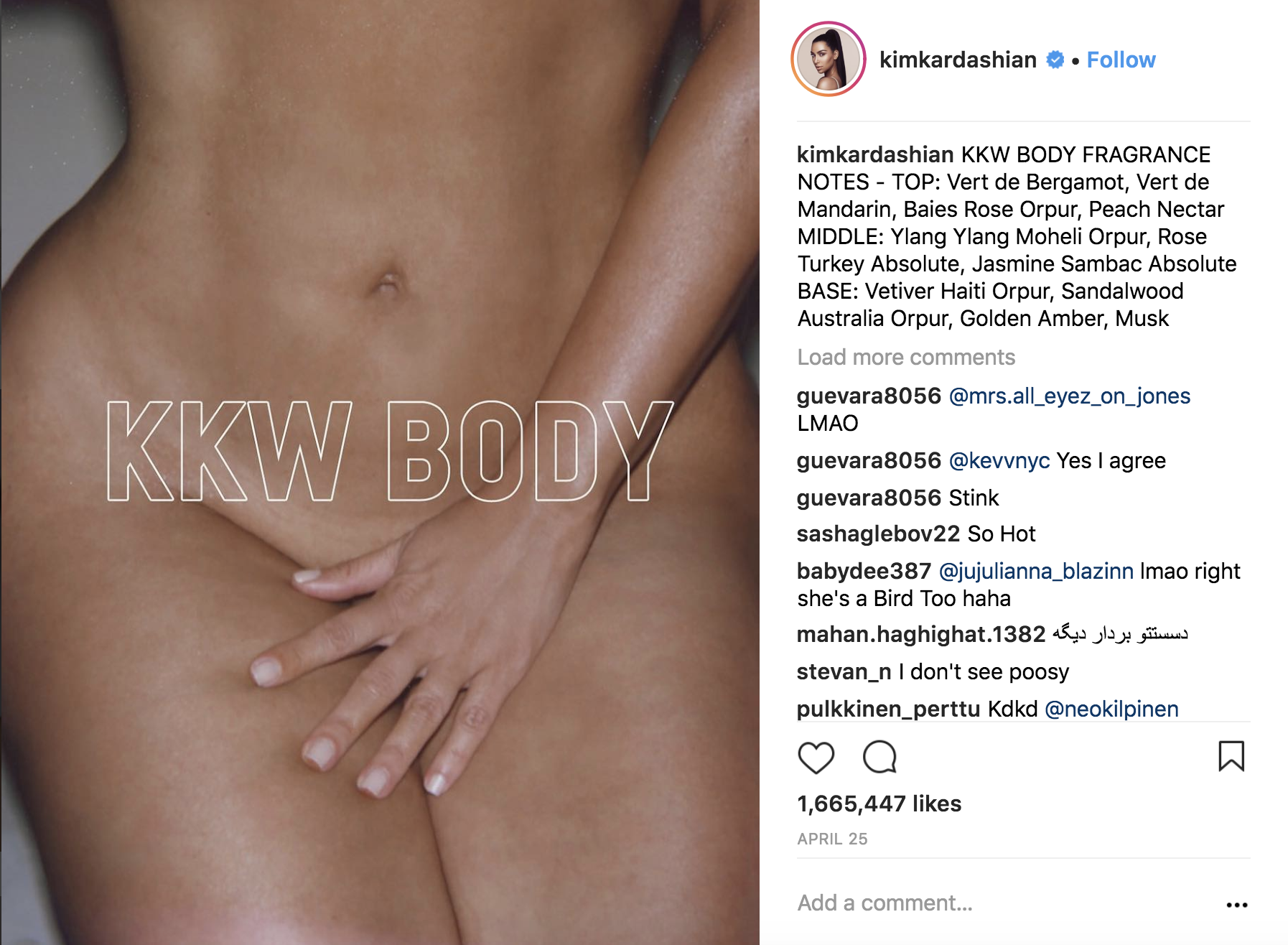 Screenshots of Kim Kardashian’s Instagram page as of May 26, 2018.