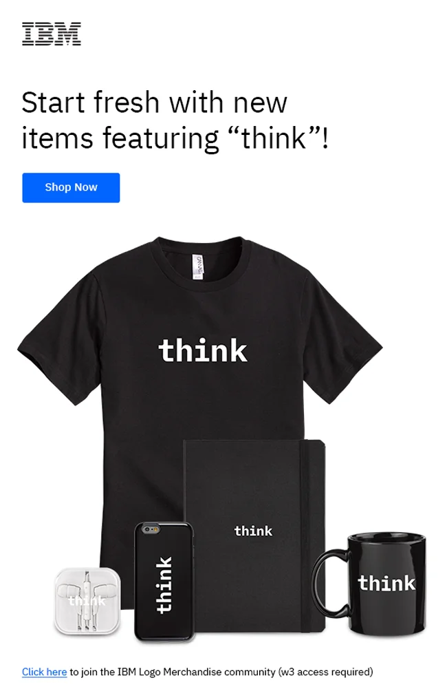  Monthly eComm focused on announcing the new Think Collection.  Design by me; copy by marketing. 