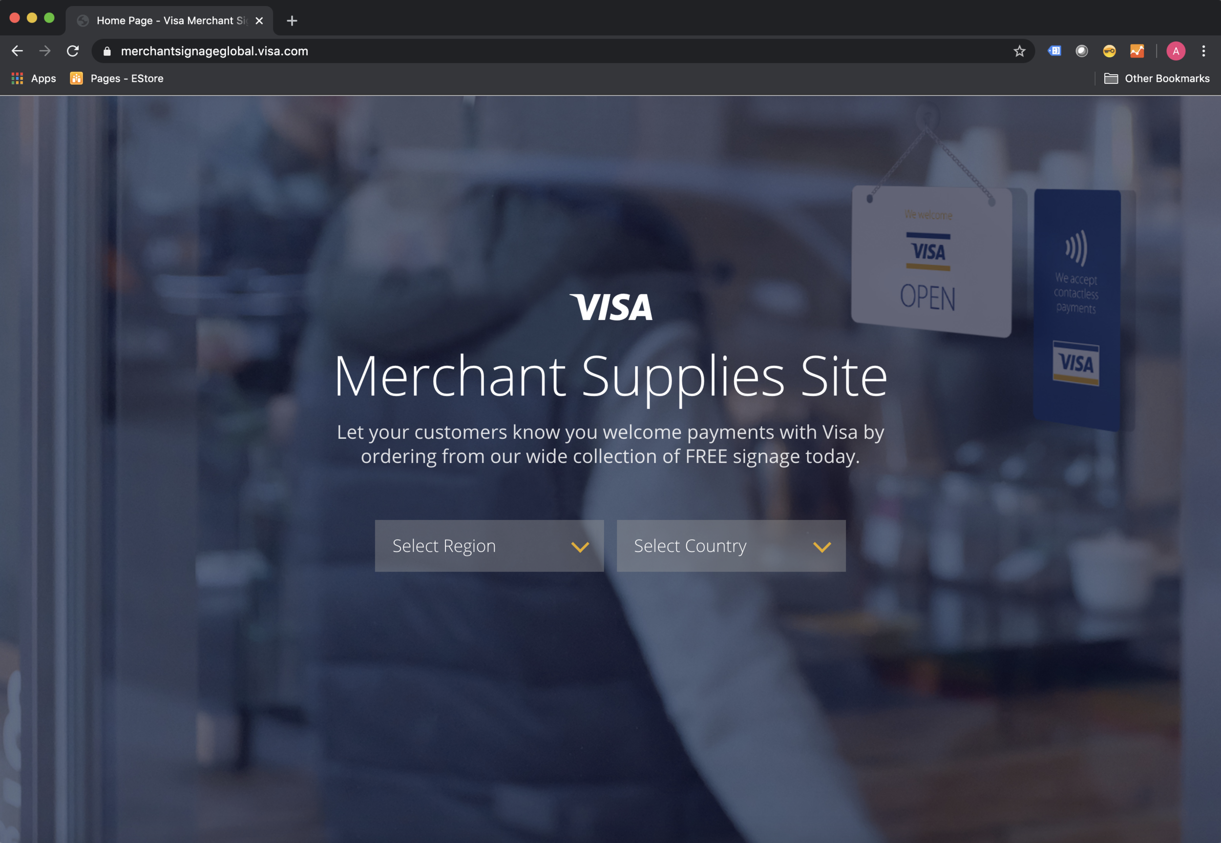 Visa Point-of-Sale Global Landing Page