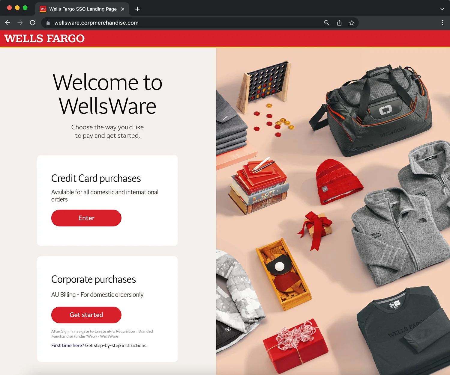 Wells Fargo Wellsware - Landing Page