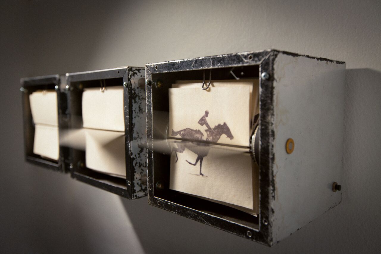 Eadweard Muybridge Galloping Horse Mechanical Flip book gallery installation