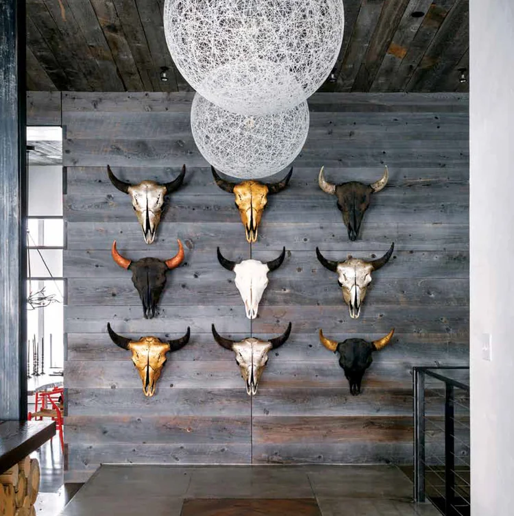 A collection of antiqued patina Bison Skulls by Owen Mortensen