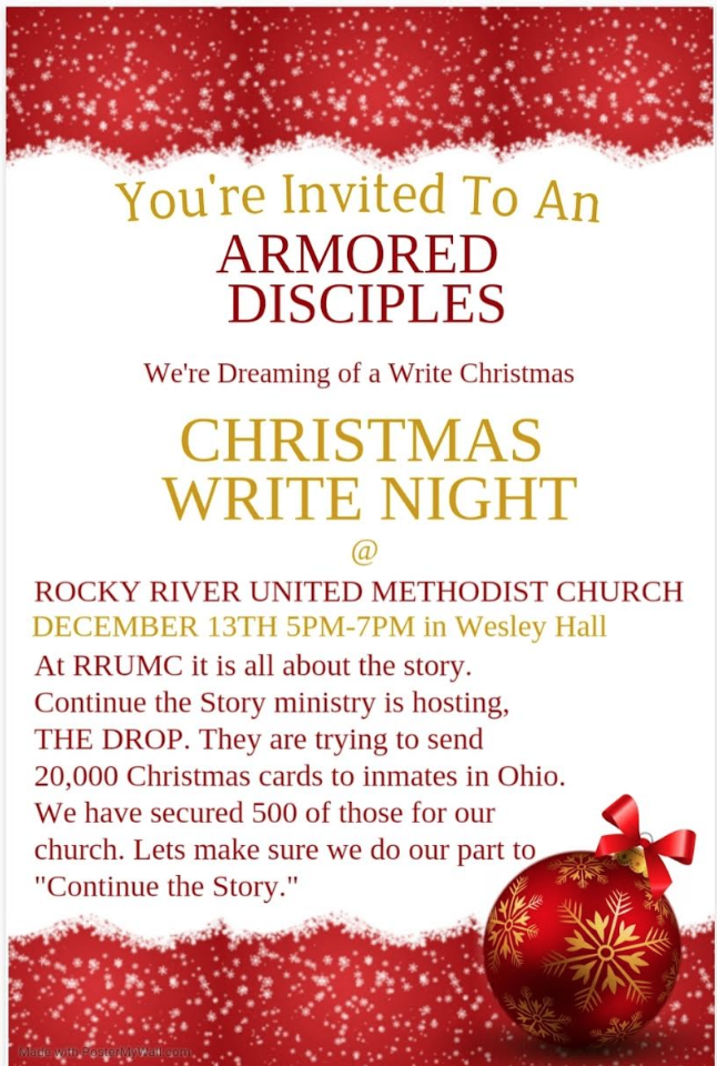 Armored Disciples Motorcycle Ministry Christmas Card Write Night