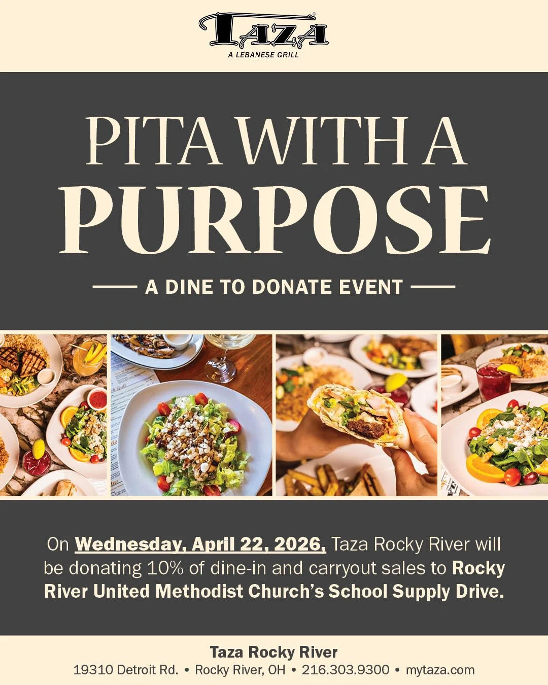Pita with a Purpose - Dine to Donate