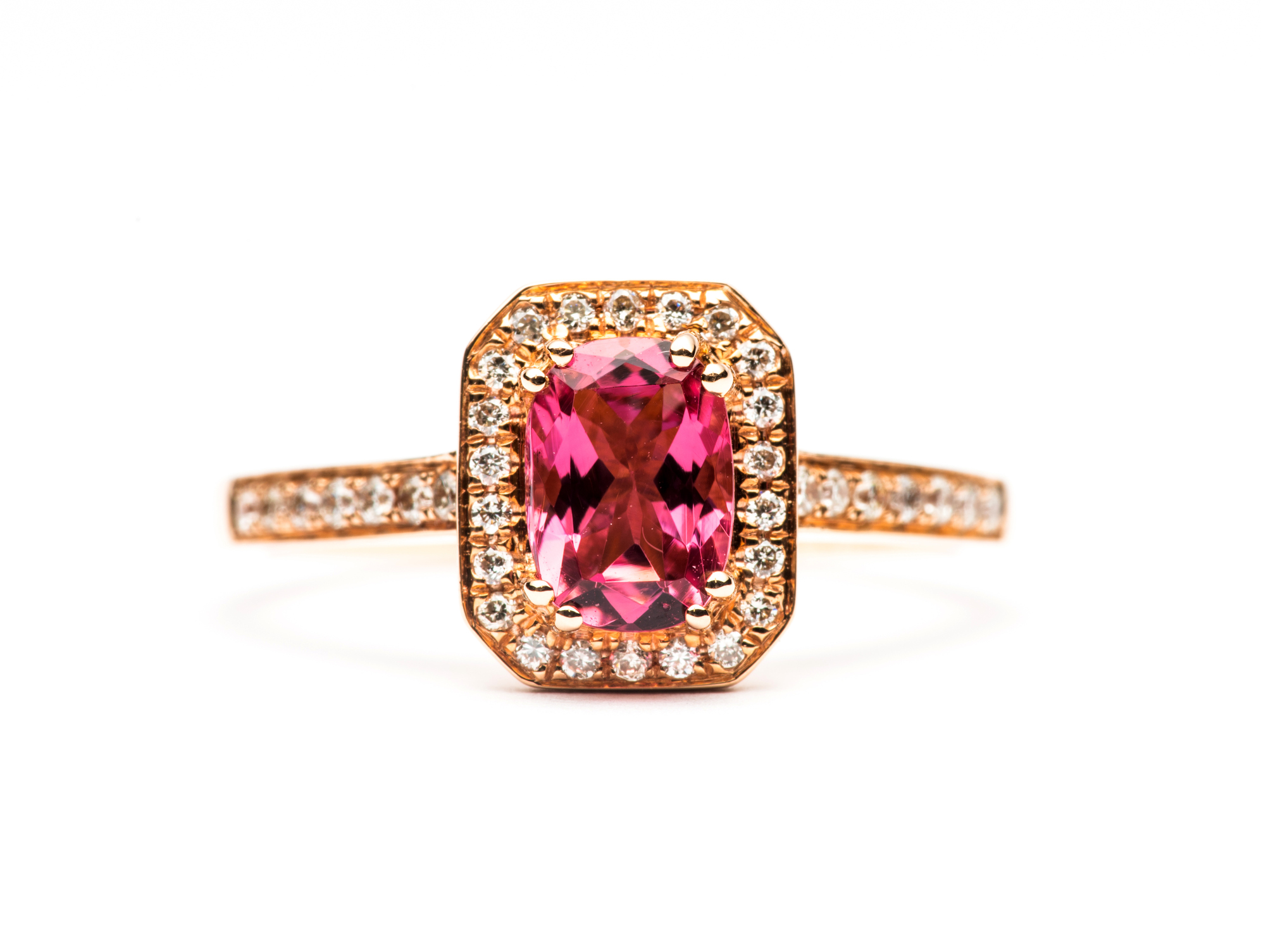 Pink Sapphire Diamond Ring