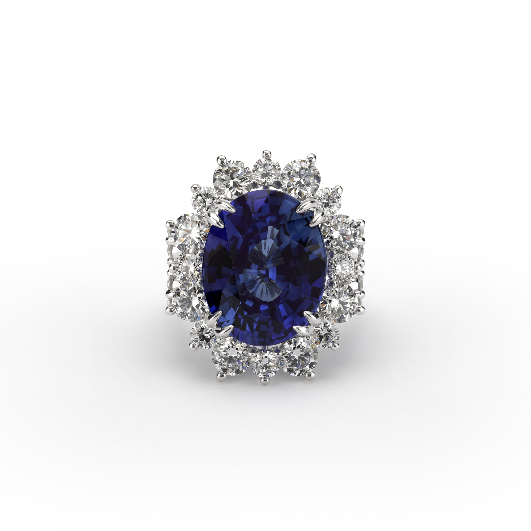 Sapphire Halo Diamond Ring oval