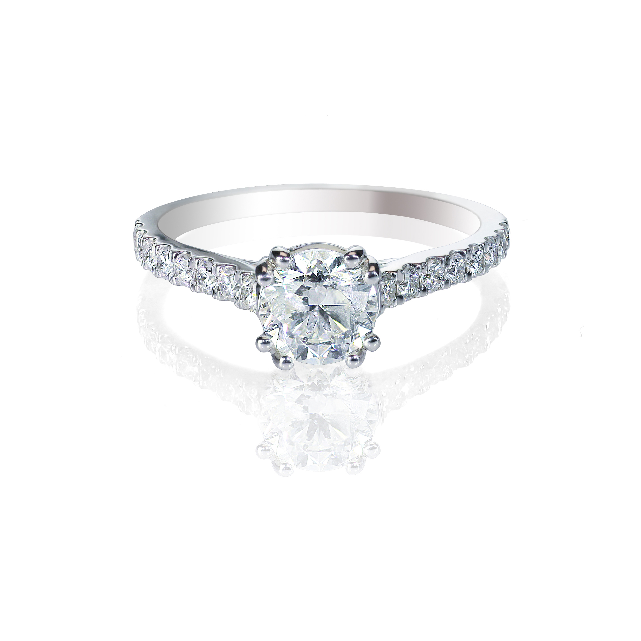 Solitare Engagment Ring with Side stones