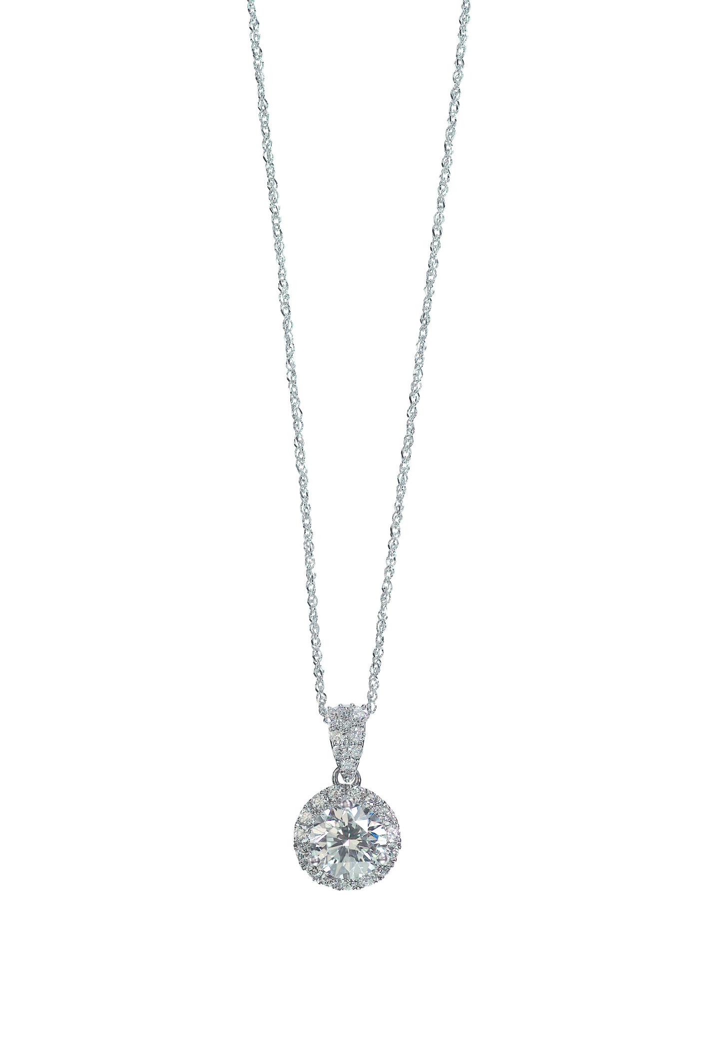 diamond halo pendant necklace