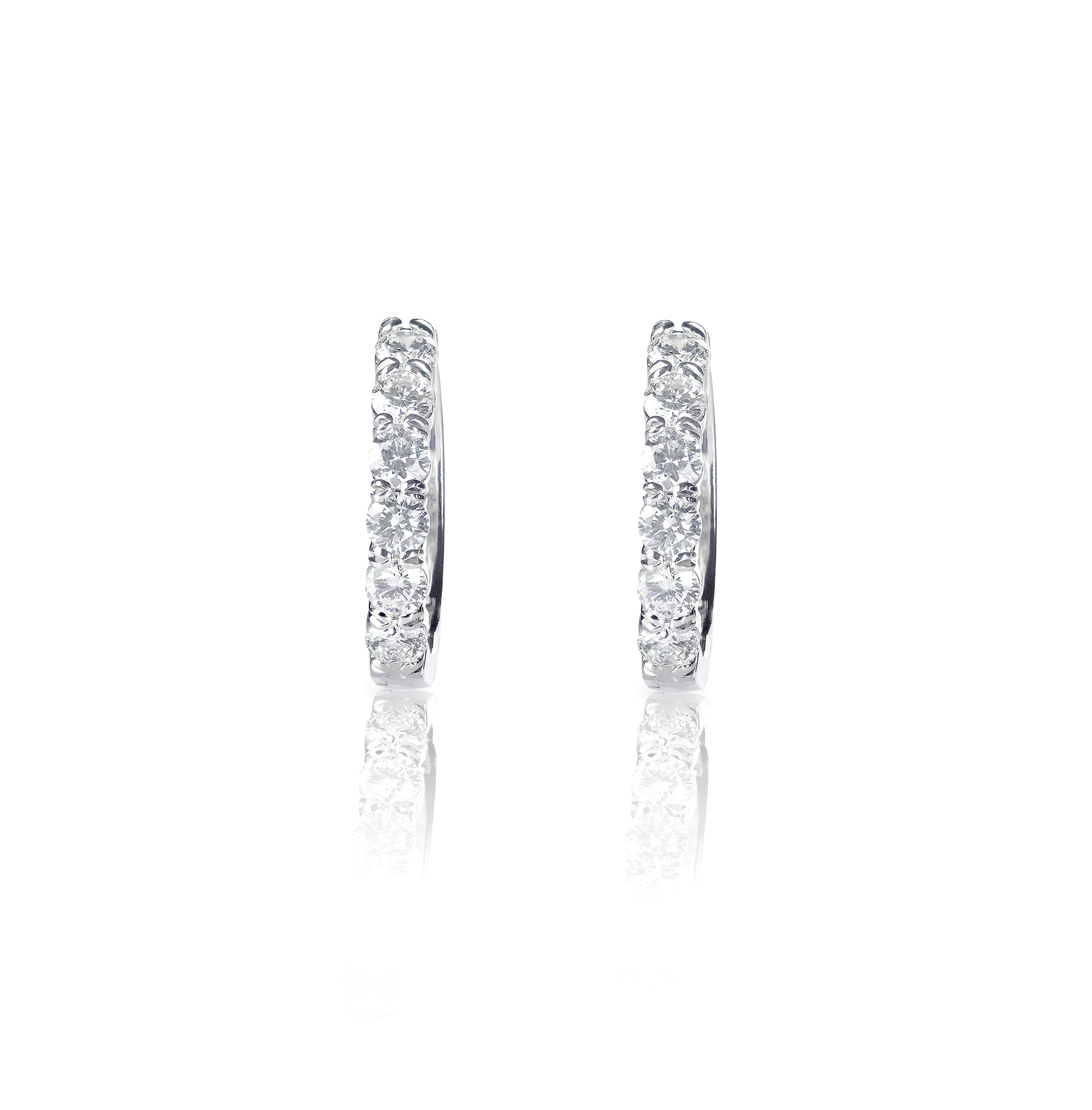 diamond channel earrings