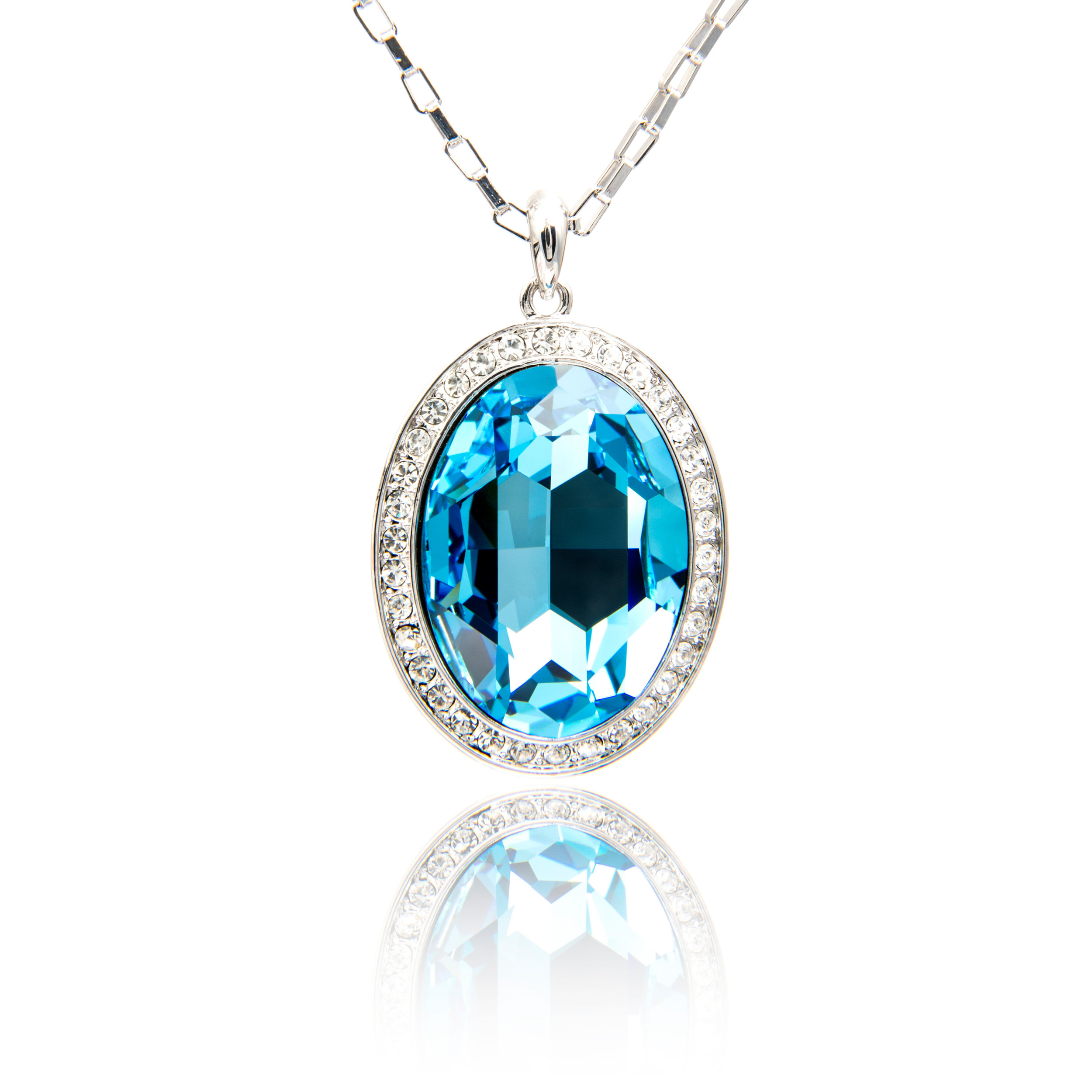 Blue Topaz Diamond Pendant