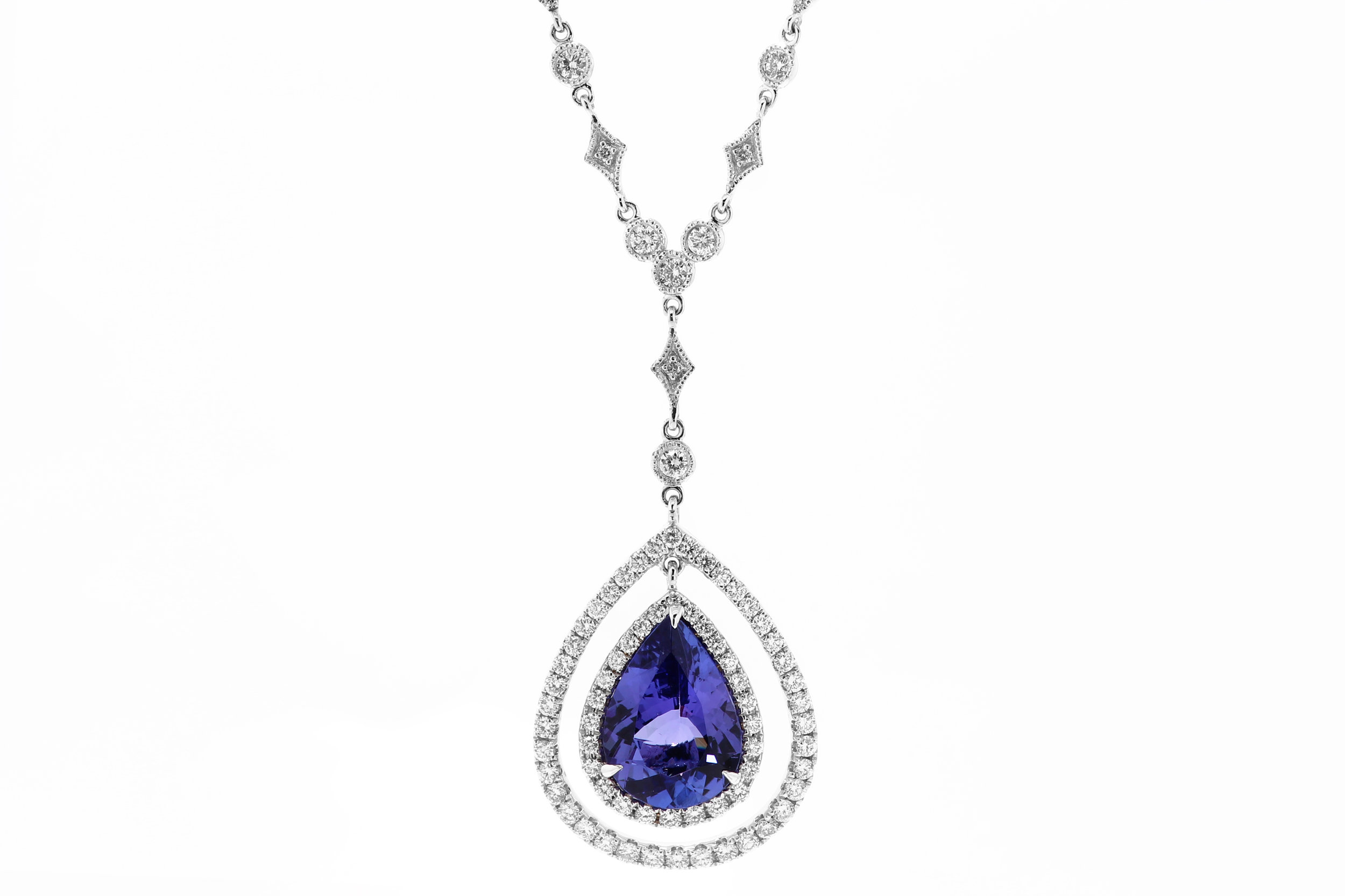 Blue Sapphire Diamond Necklace