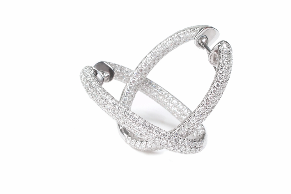 Oval Diamond Hoops