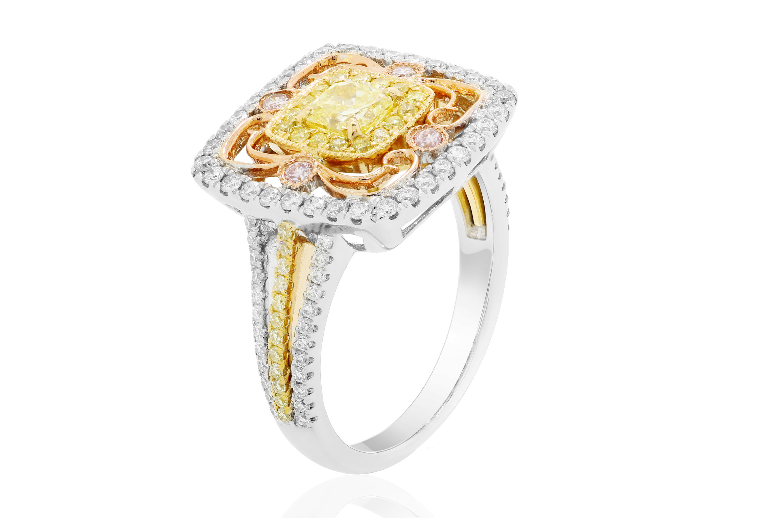 Yellow Sapphire Diamond Ring