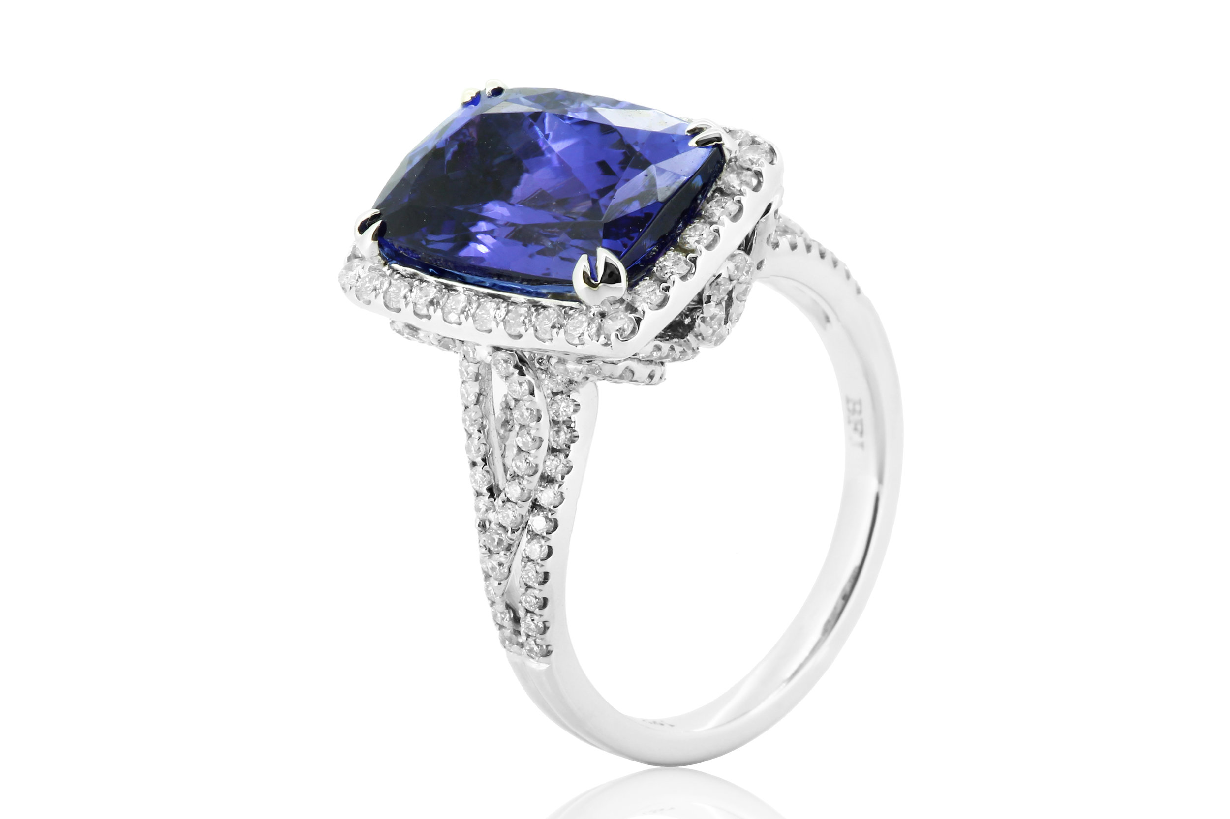 Blue Sapphire and Diamond Ring