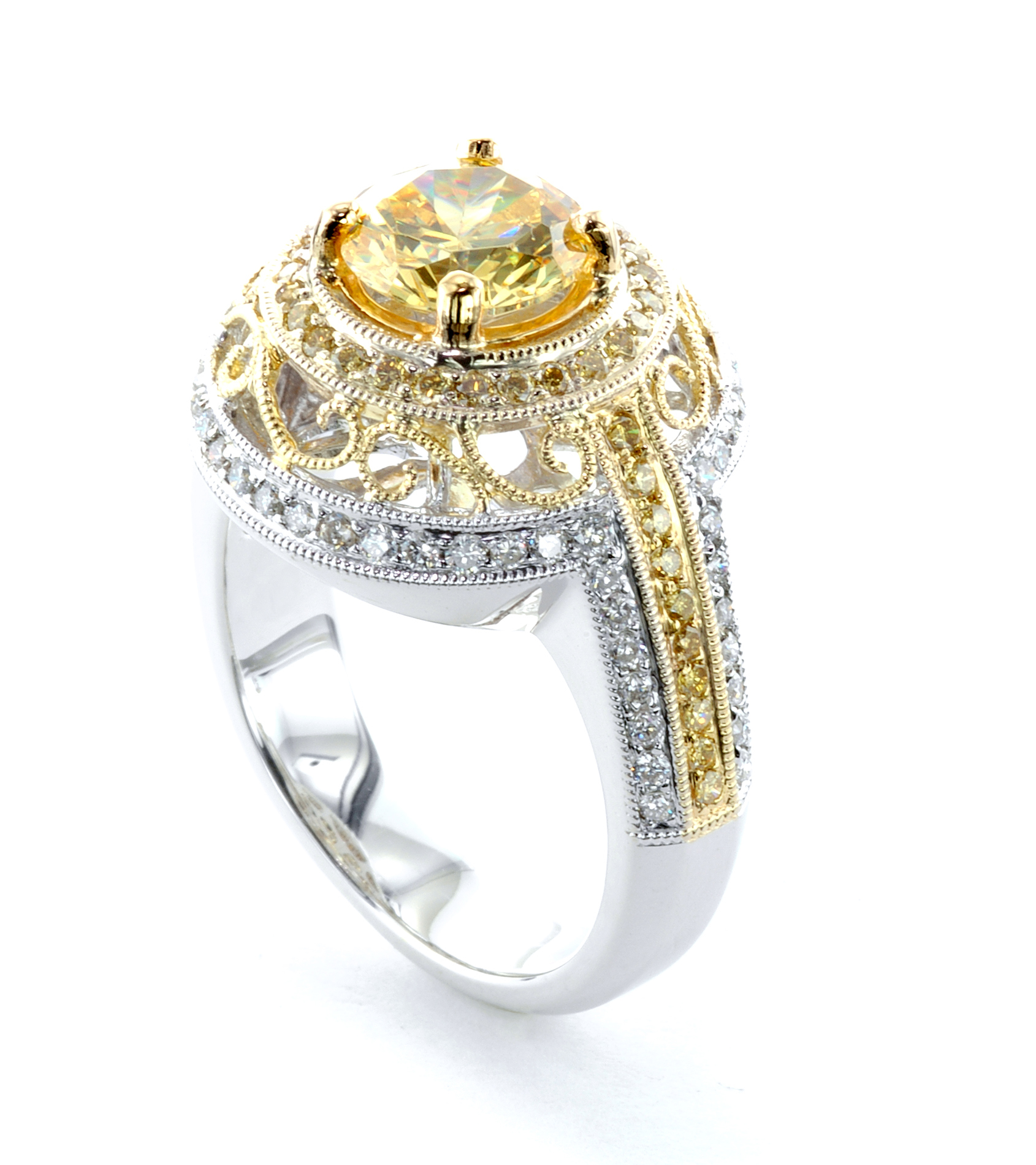 Yellow Sapphire Diamond Rin