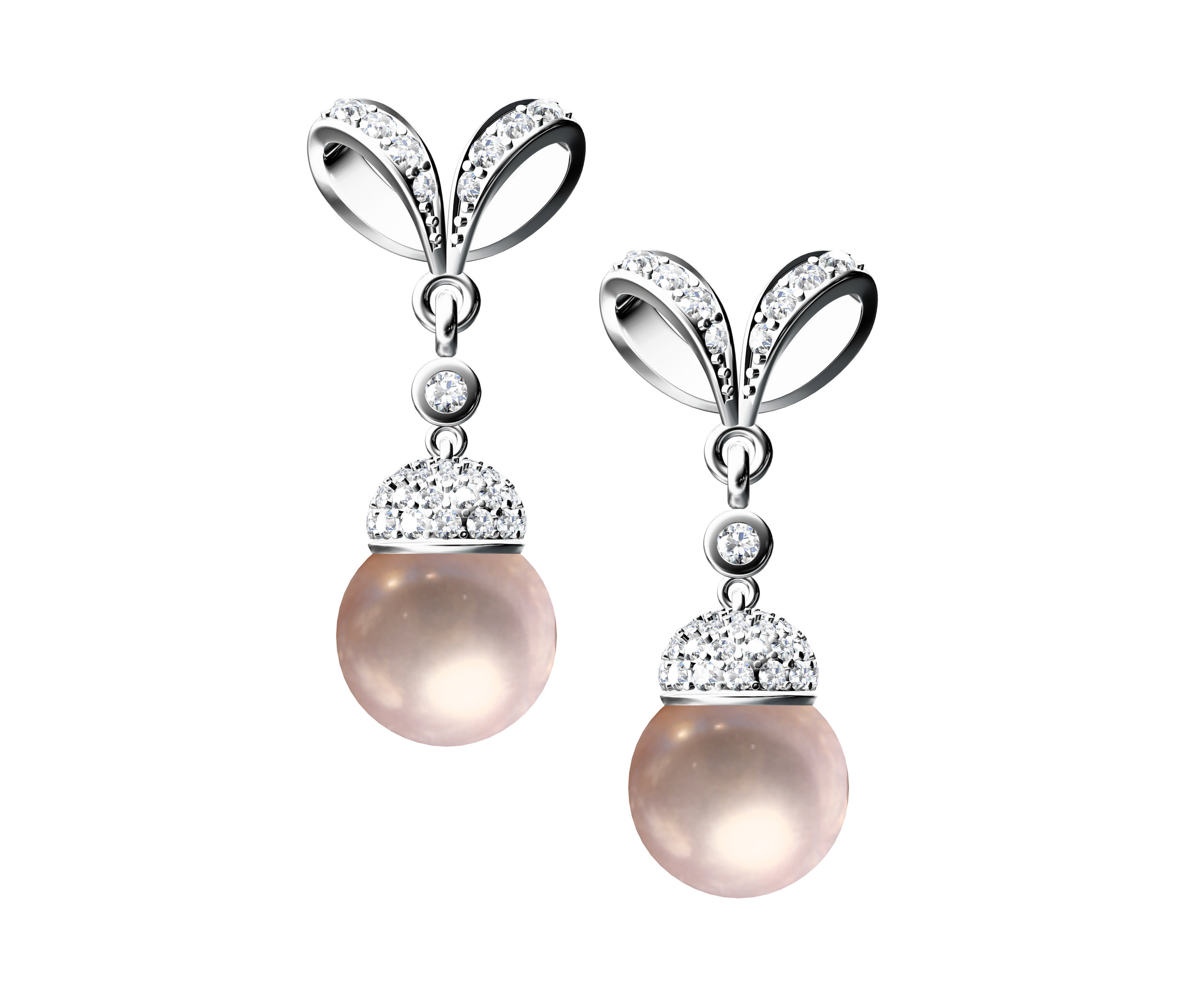 Pearl And Diamond Earrings