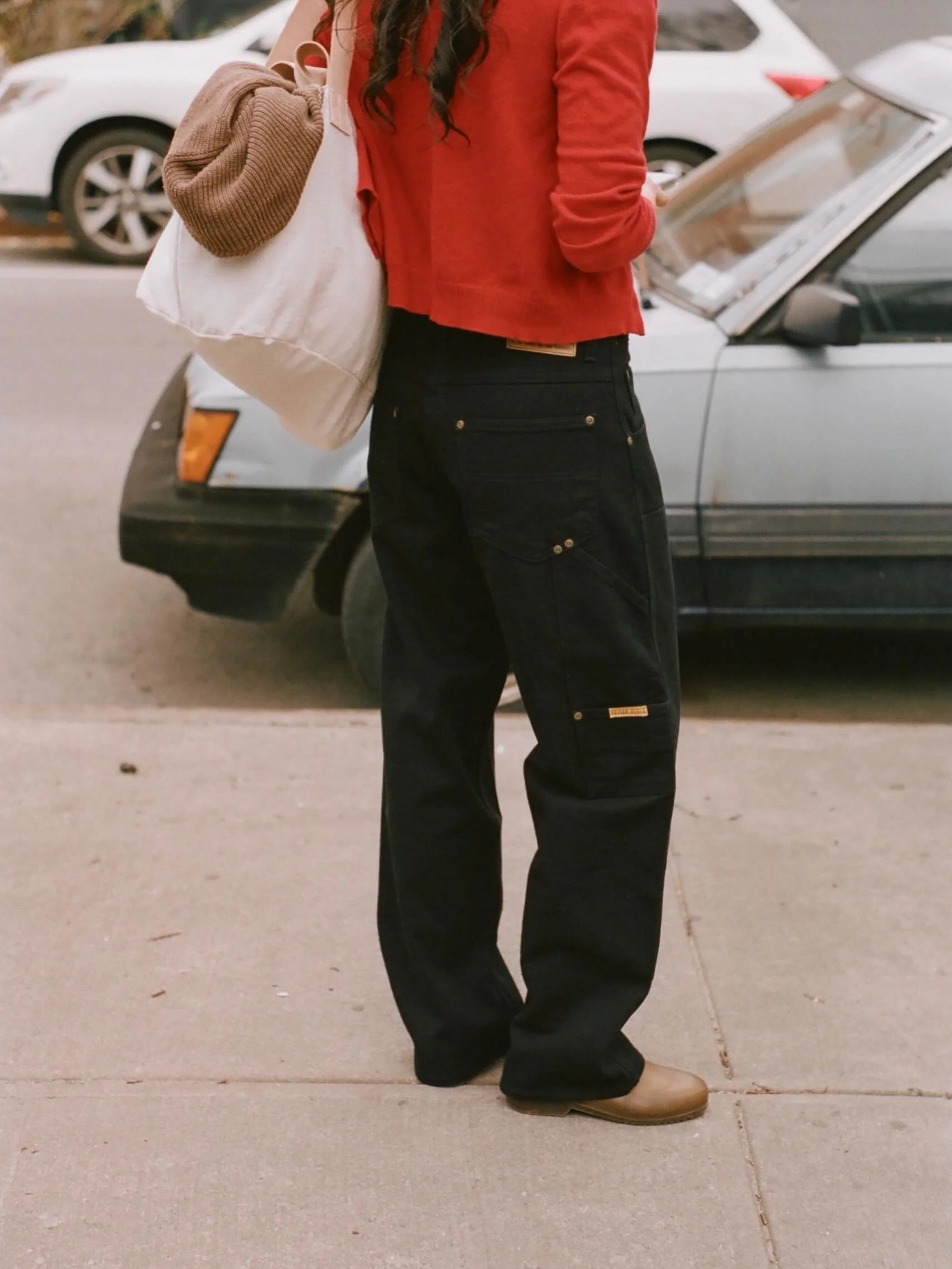 Absolutely living in these work pants. Wear them a little oversized below your hips or more fitted above your hips. Either way we recommend female bodies to size up from your normal waist size due to the more narrow cut. Restock en route to the shop 