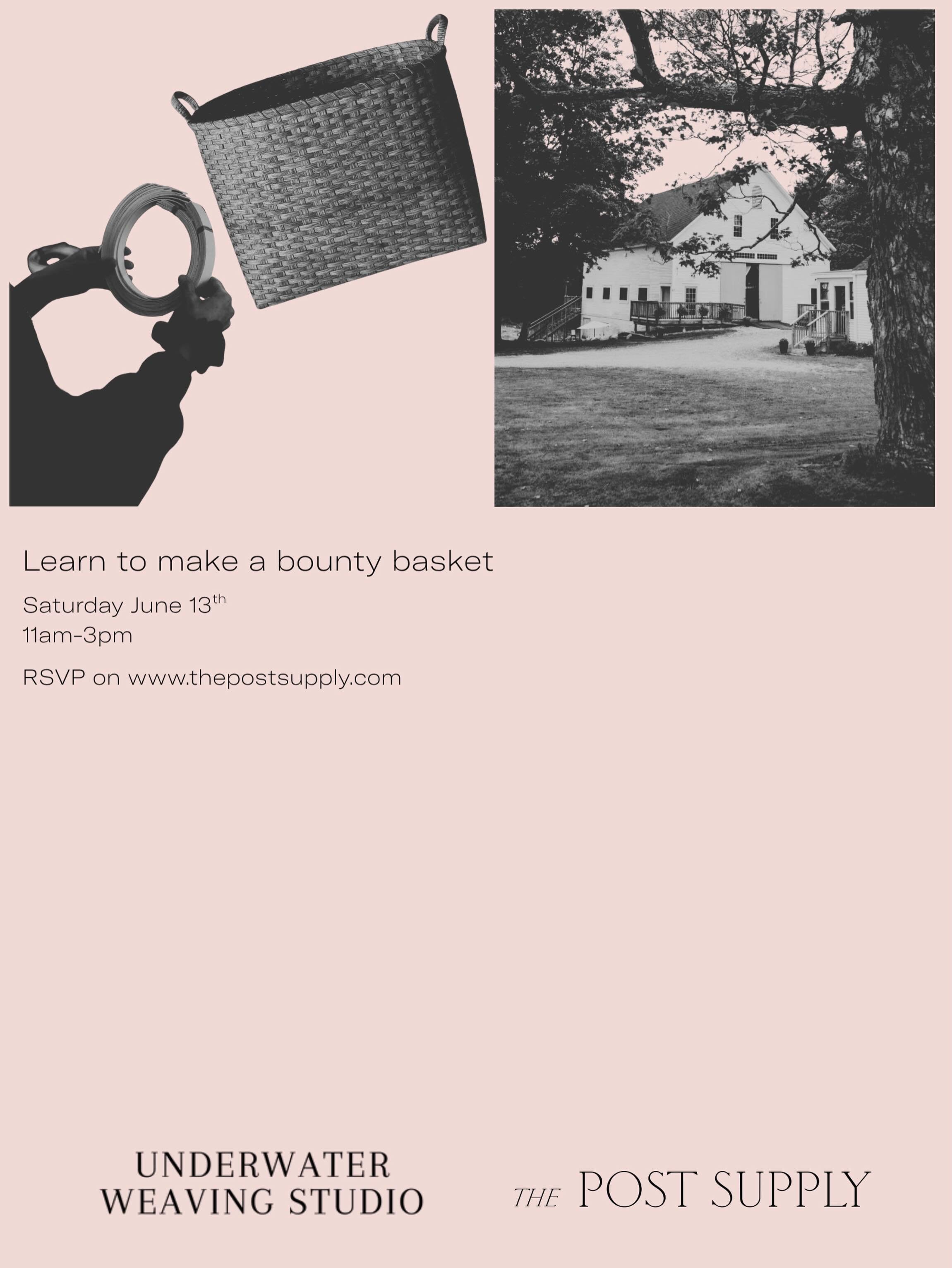 We love cohosting these basket weaving workshops with Underwater Weaving. The day feels like an escape from everyday life, a slowing down, a disconnection from technology and buttons. A connection with other people wanting to learn a new craft, a con
