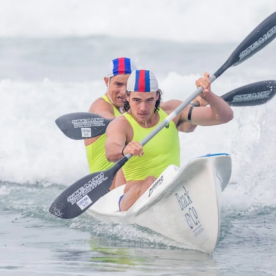 Kees (L) and Hamish (R) in the U19 Double Ski
