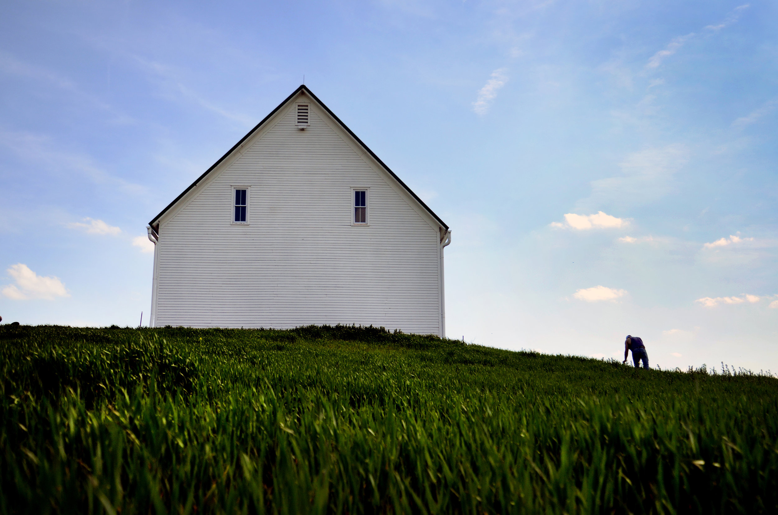  Zach Emmendorfer walks through a field of wheat April 15, 2016 in De Kalb, Missouri. The farm he runs has been in his family for more than a century.&nbsp; 