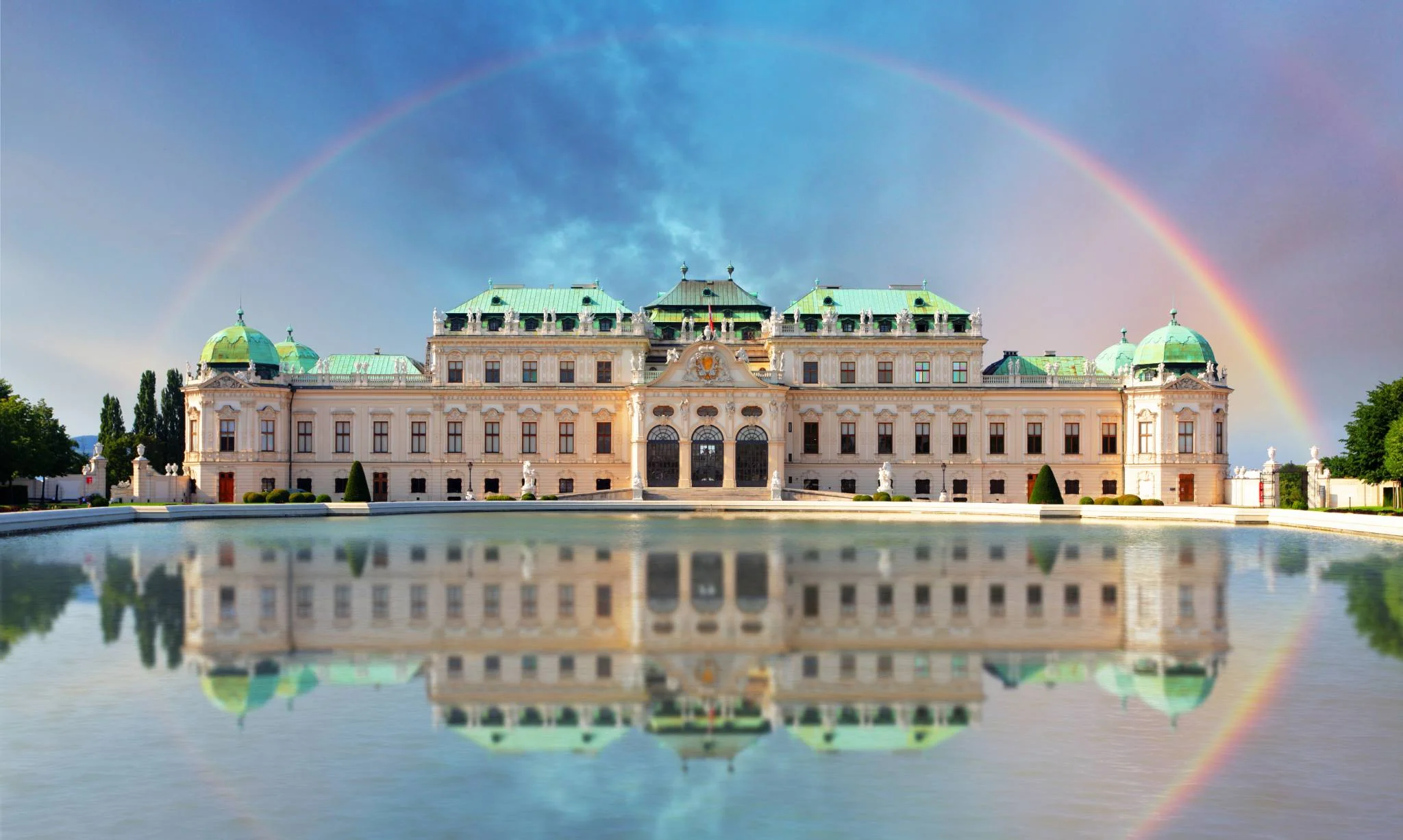 Awesome rainbow in Belvedere palace