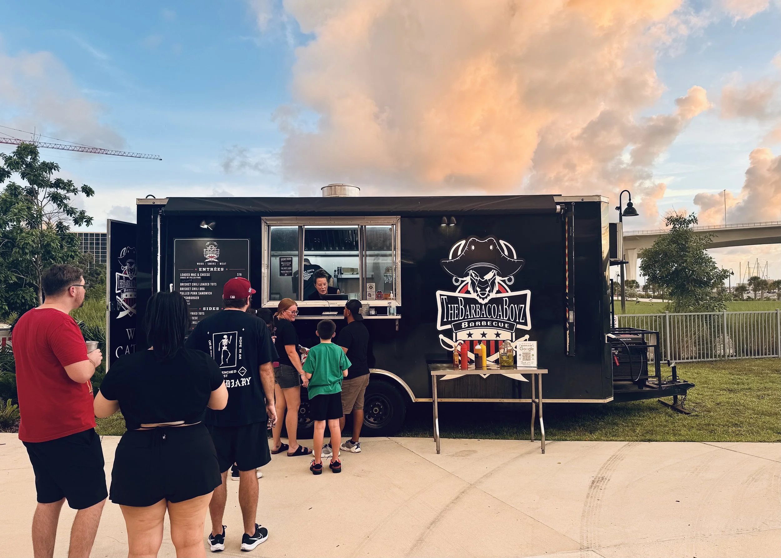 Barbacoa Boyz food truck serving wood-smoked barbecue at events throughout Tampa Bay