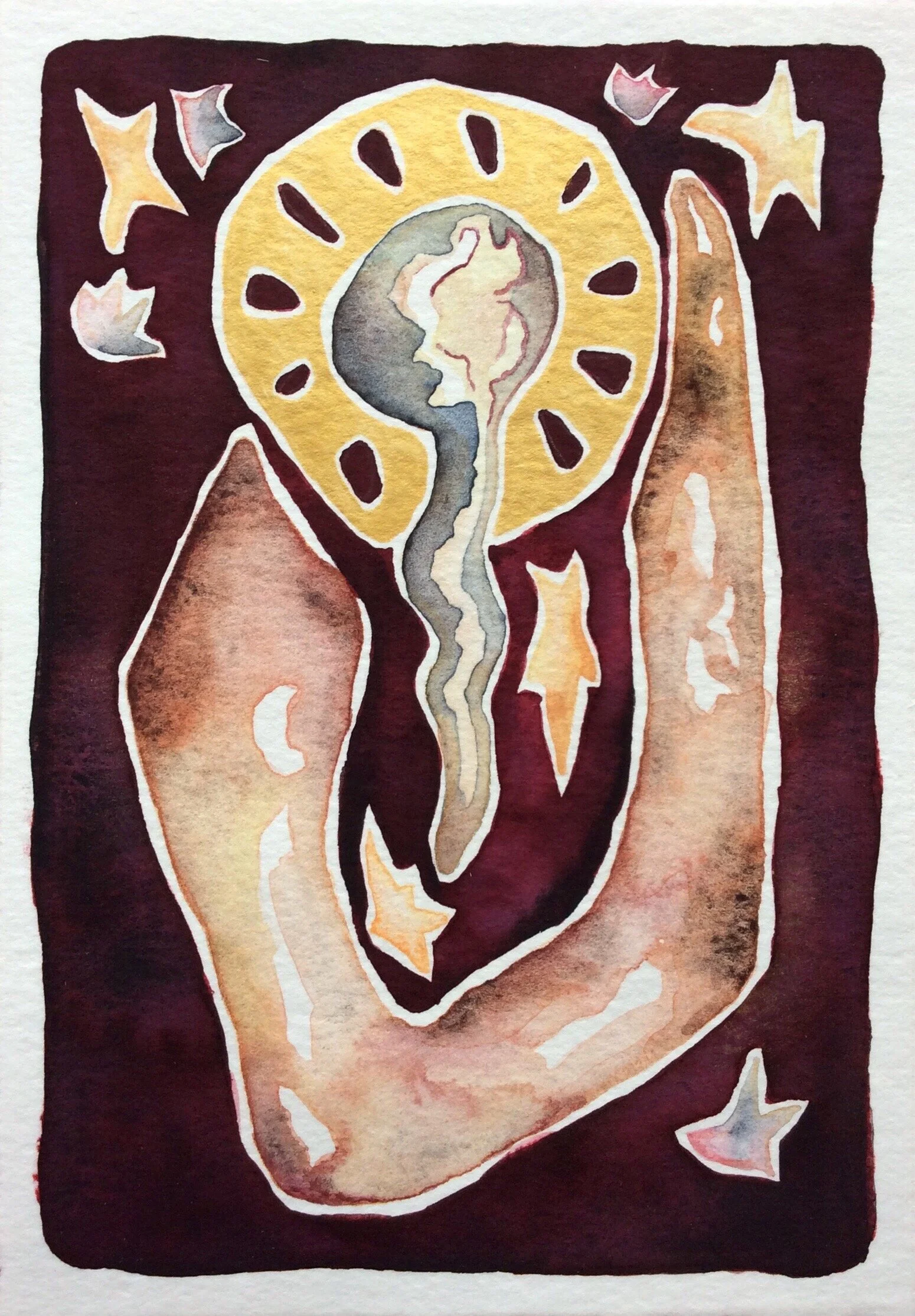 I Burst Forth (gold and dripping in stars) [sold]