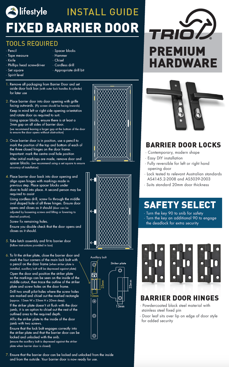 Barrier door installationClick here to view