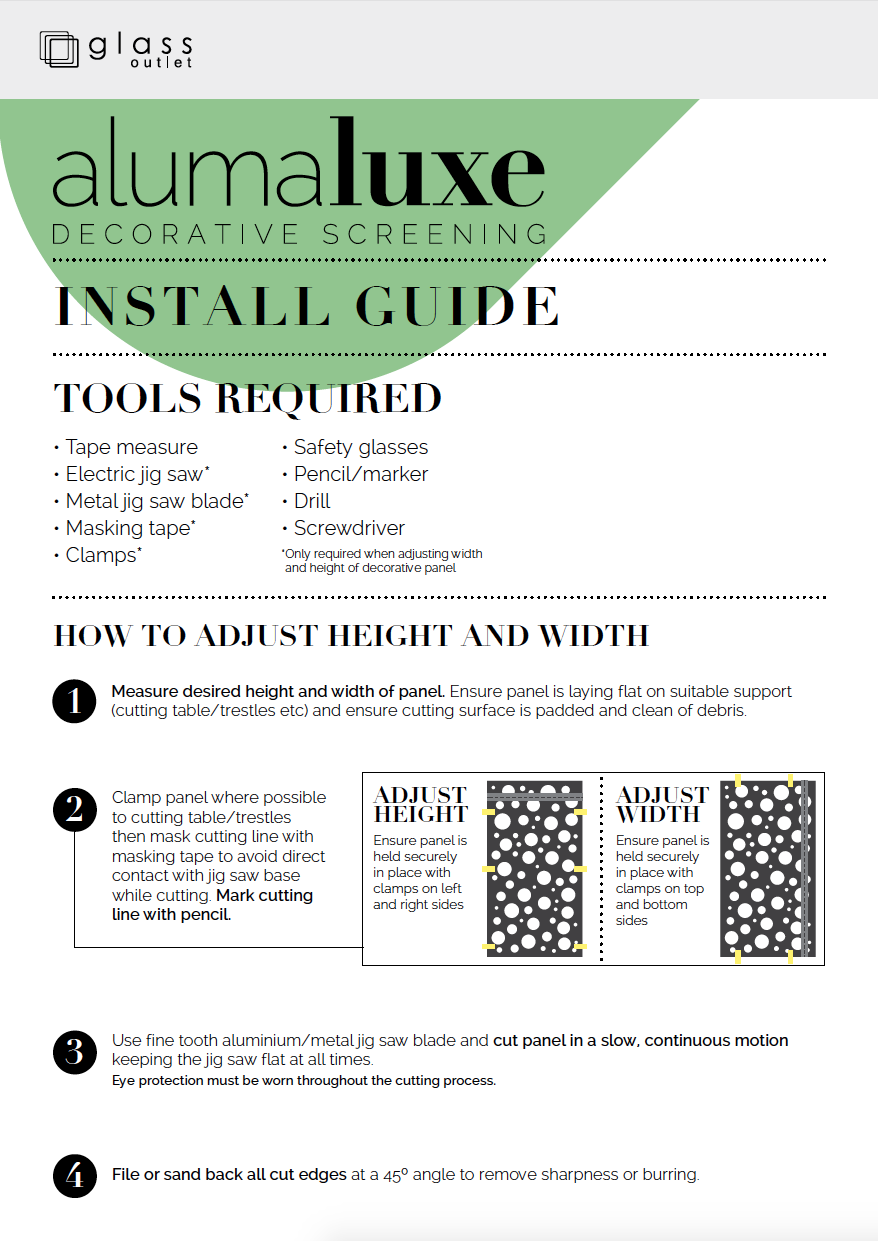 Alumaluxe panel installationClick here to view