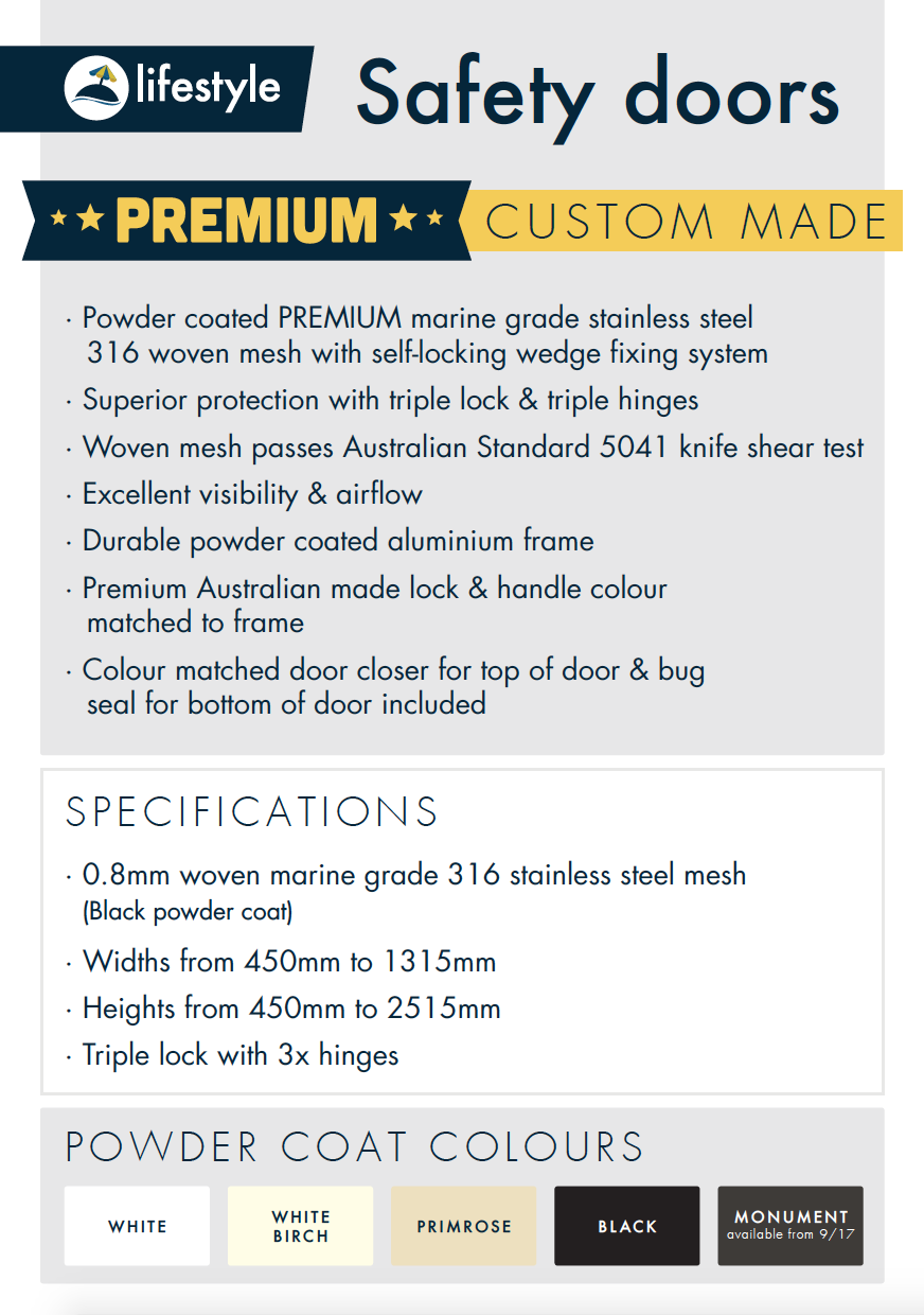 Custom premium safety door infoClick here to view