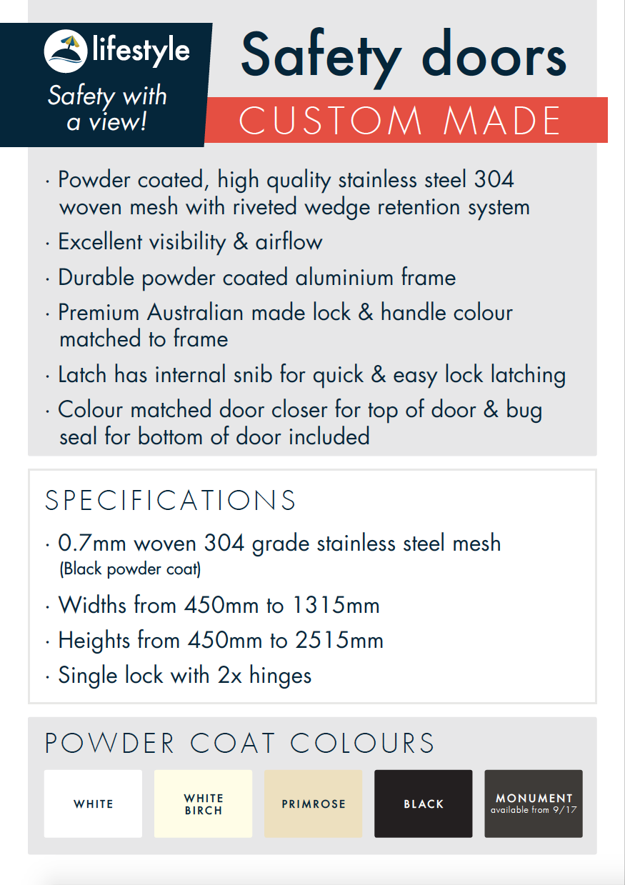 Custom safety doors infoClick here to view