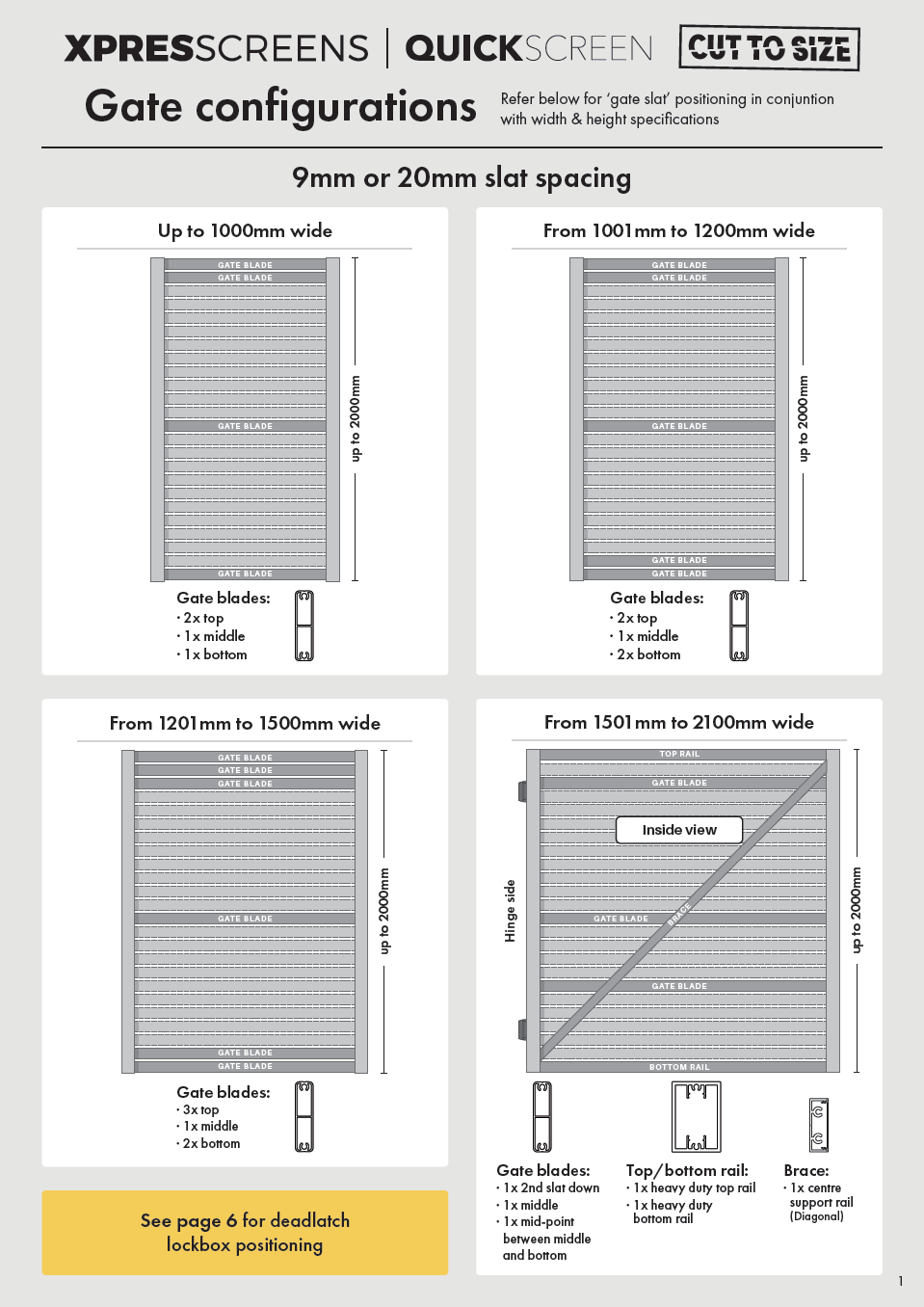 Quickscreen gate installationClick here to view