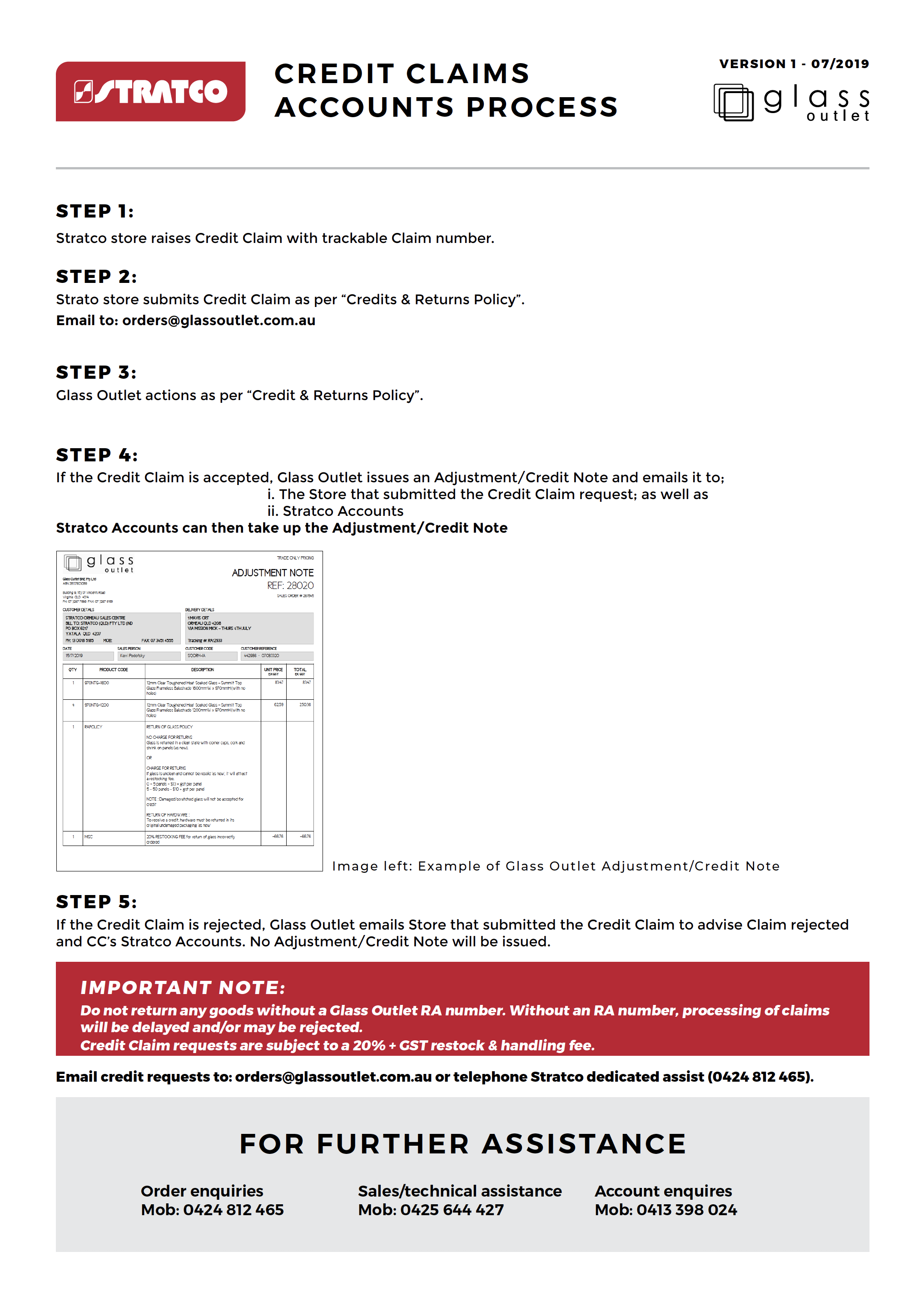 Credit claim processClick here to view