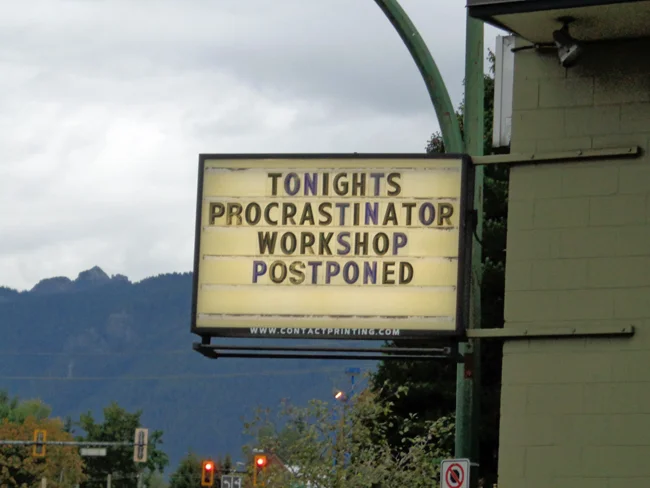 Procrastinators workshop