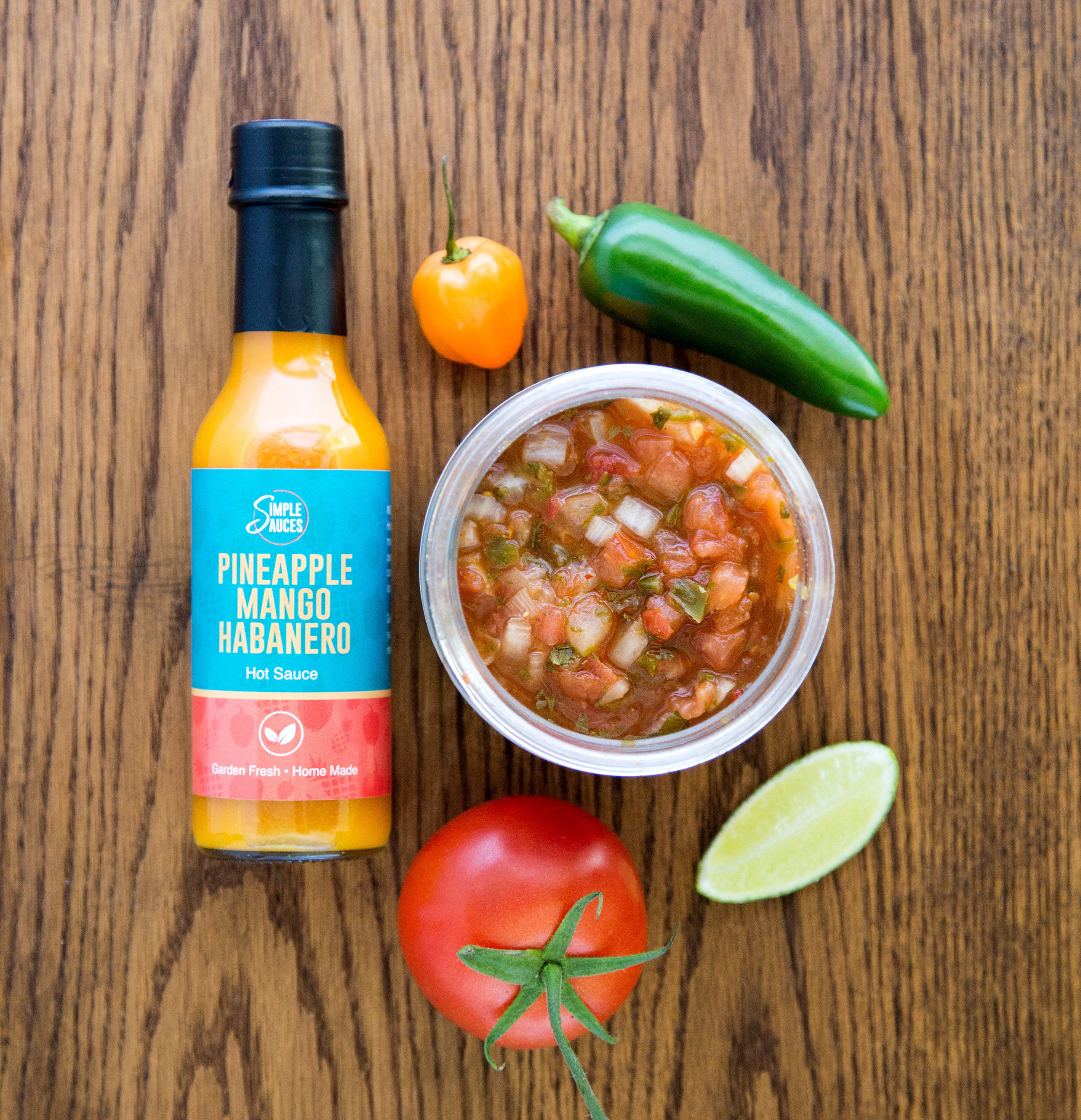 Simple Sauces packaging design created and photographed by Kayla Duffney Creative.