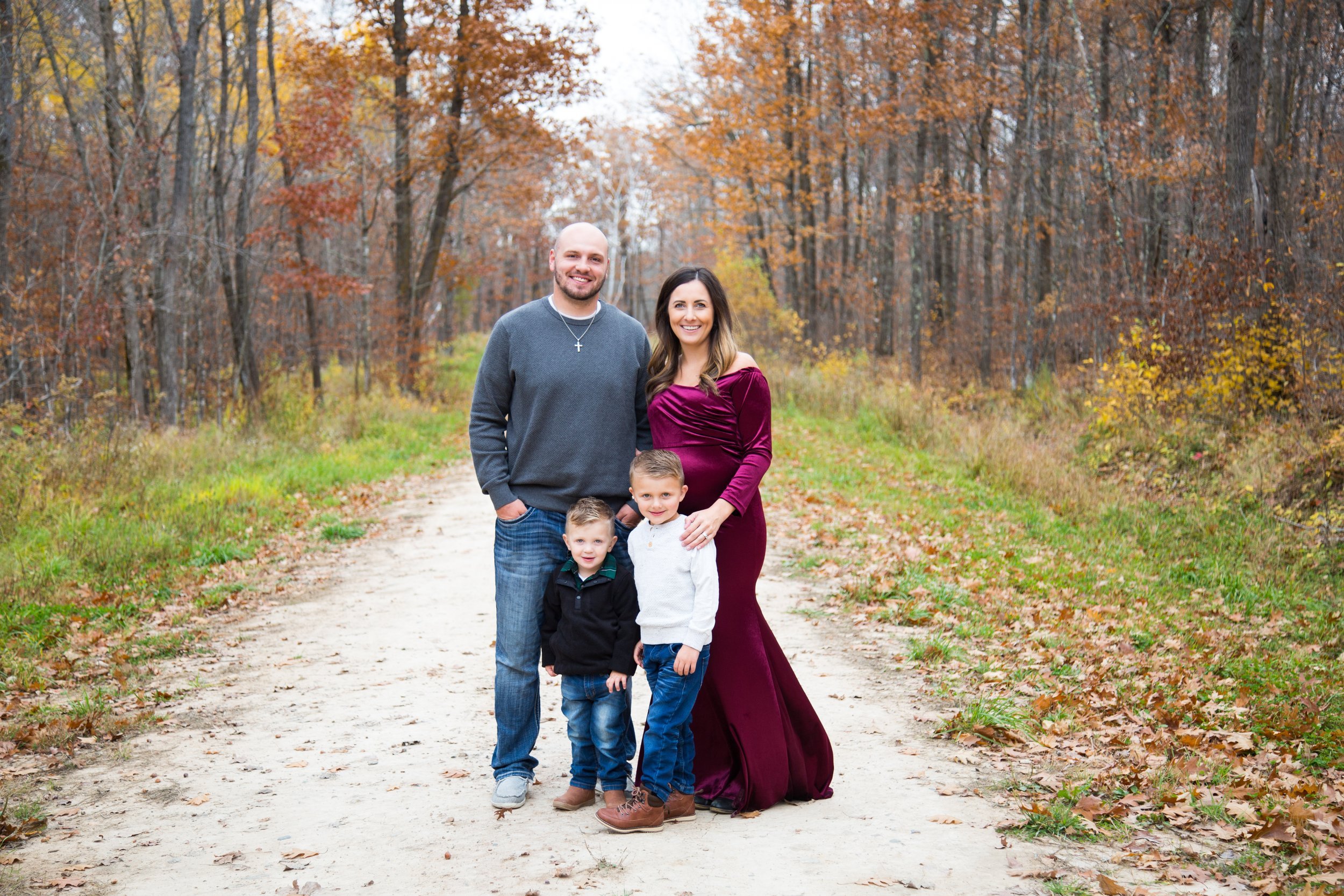 Family photography taken outdoors in fall photographed by Kayla Duffney Creative.