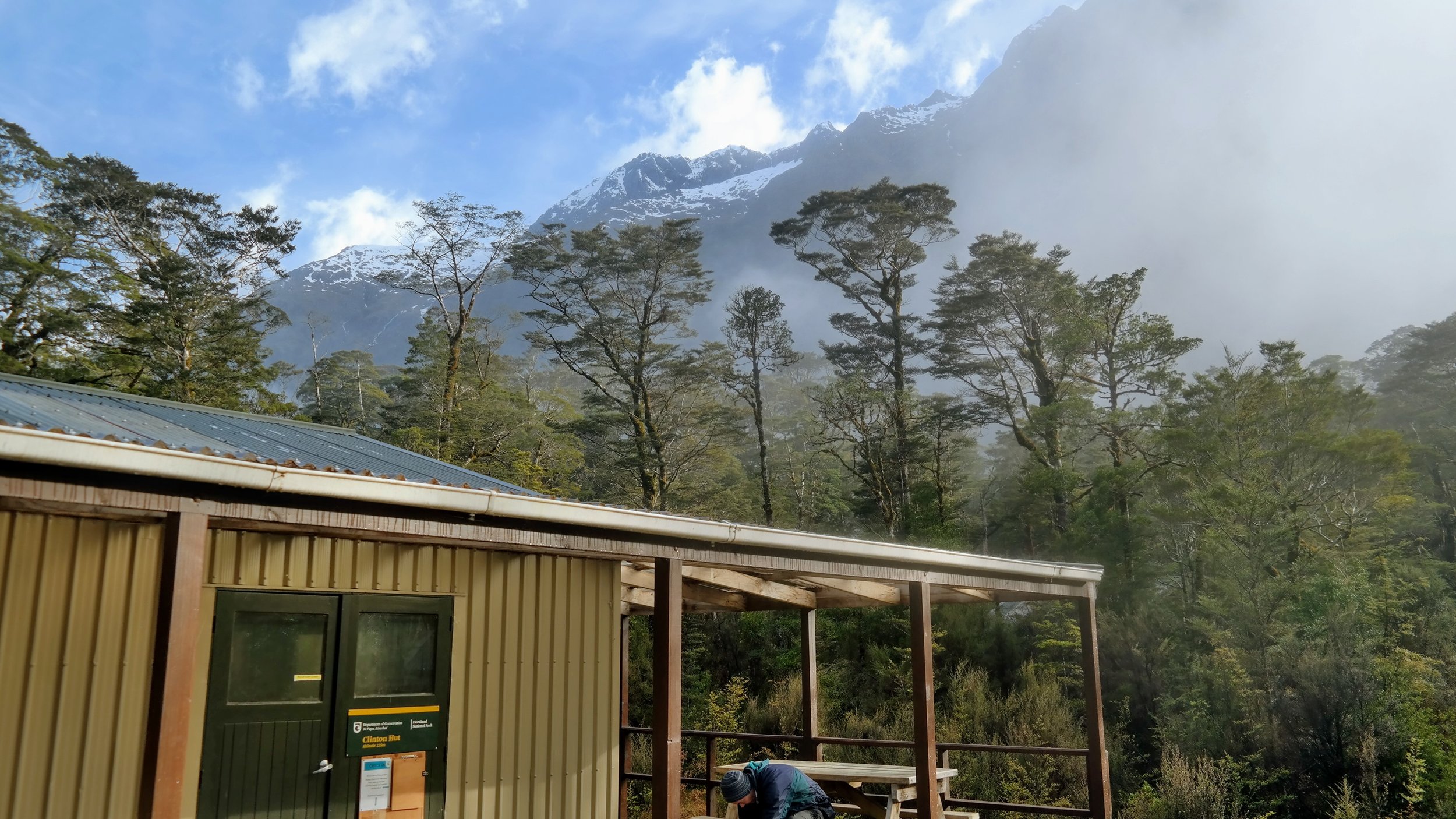 View from Clinton Hut during a brief break in the rain. 