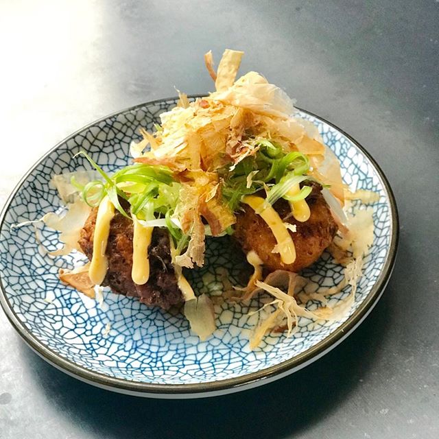 Okonomiyaki donuts. That&rsquo;s right. Okonomiyaki donuts. #osakastyle