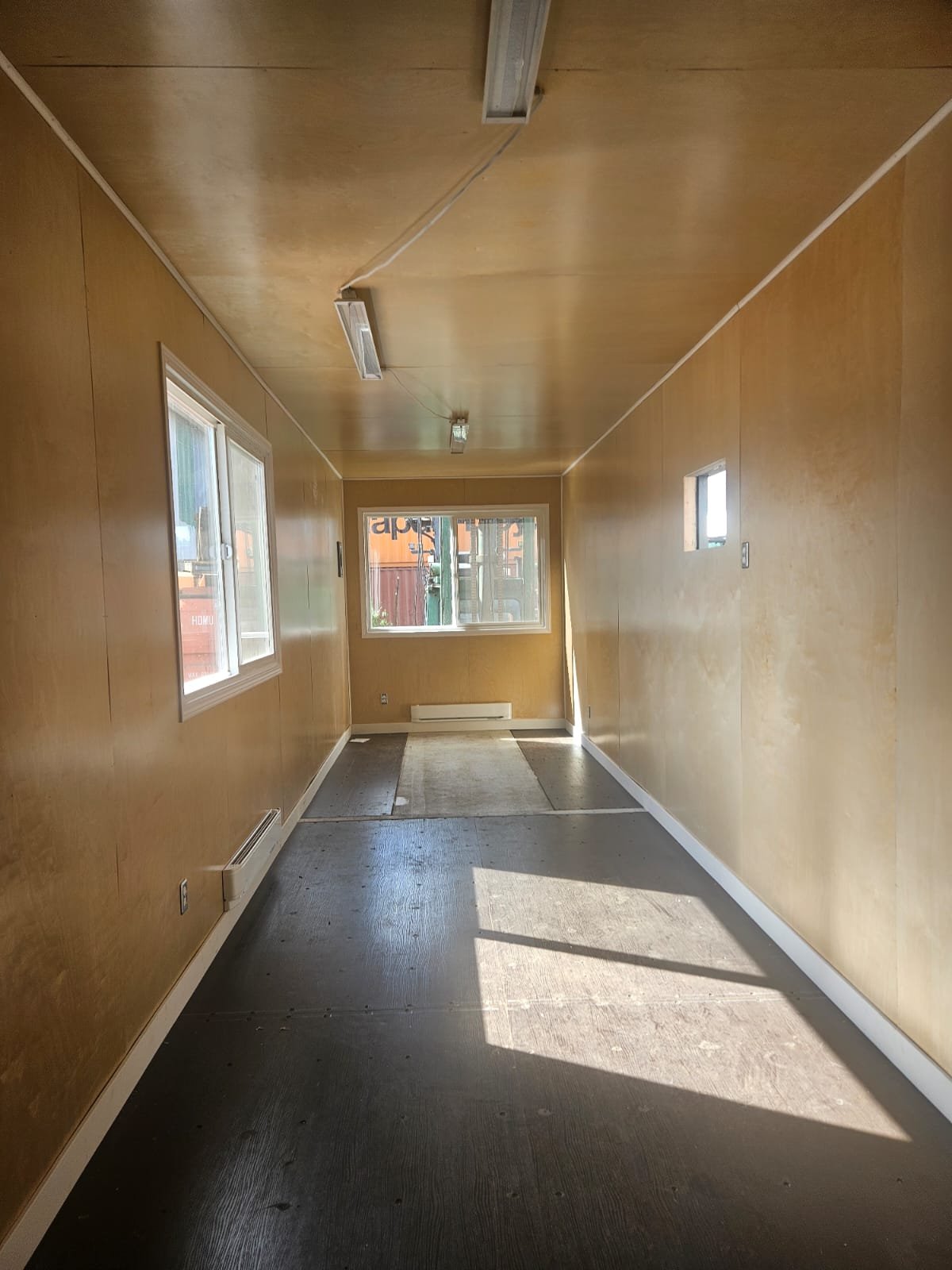 Interior of a 30-ft container mini home