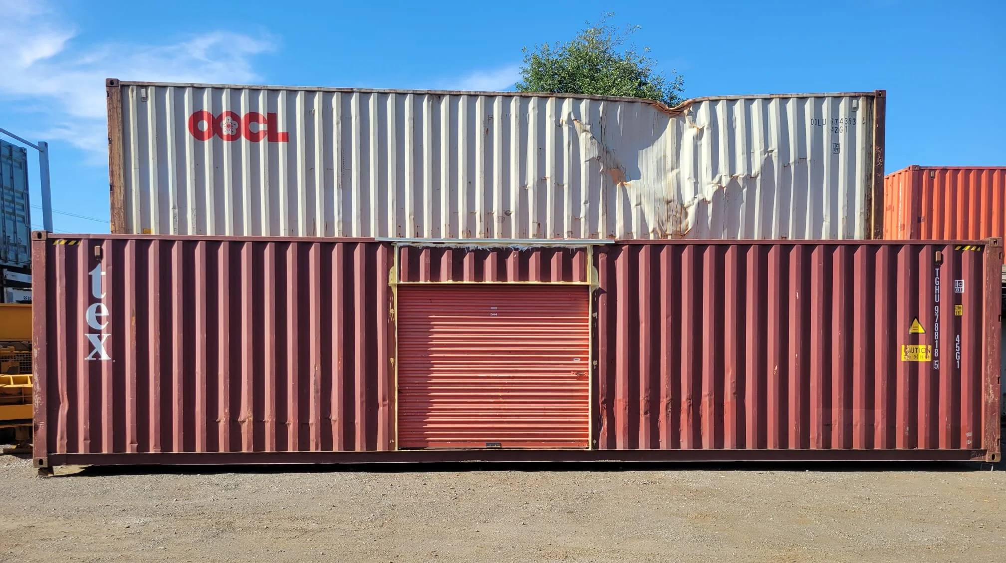 Custom rollup door added to a shipping container