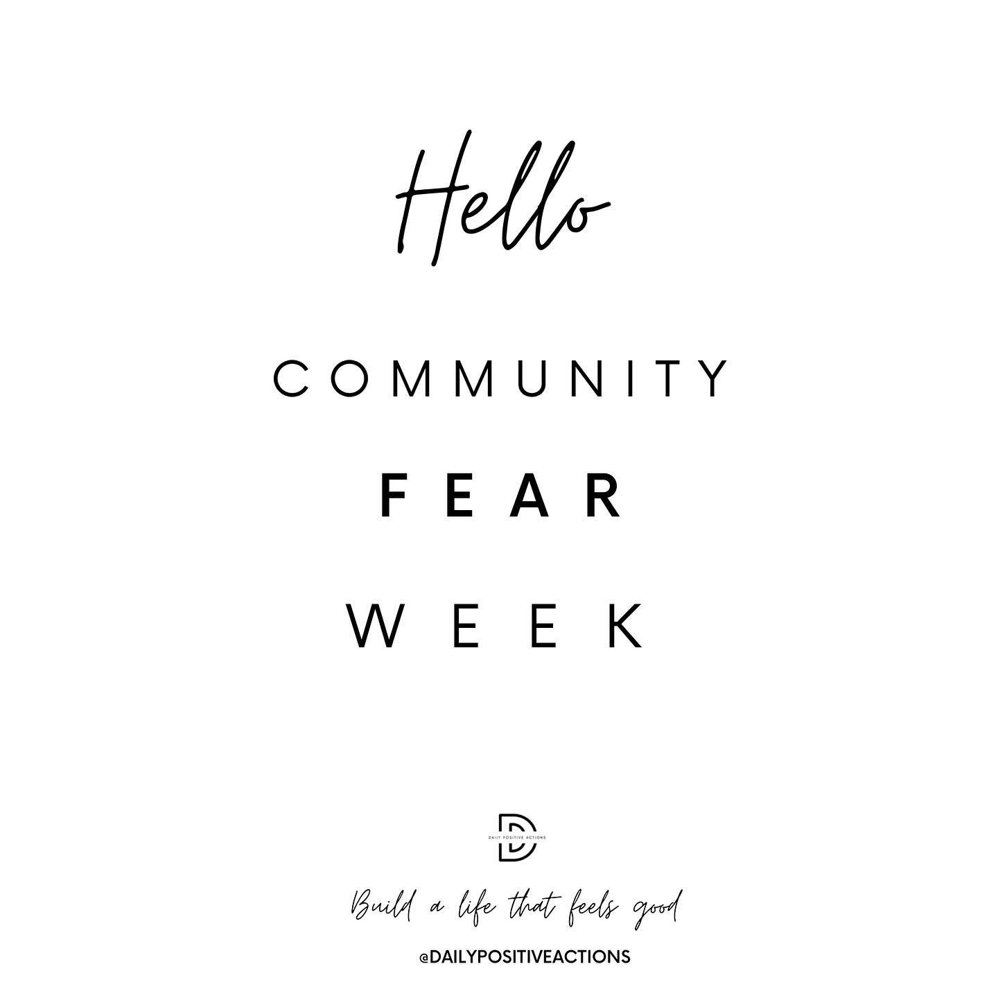 The focus&rsquo;s &amp; reflections this week have been; + FEAR 

We discussed;

+ Does fear &amp; resistance hold you back from accessing your potential?

+ Can we redefine fear &amp; how it operates in our lives?

+ Has your fear increased during t