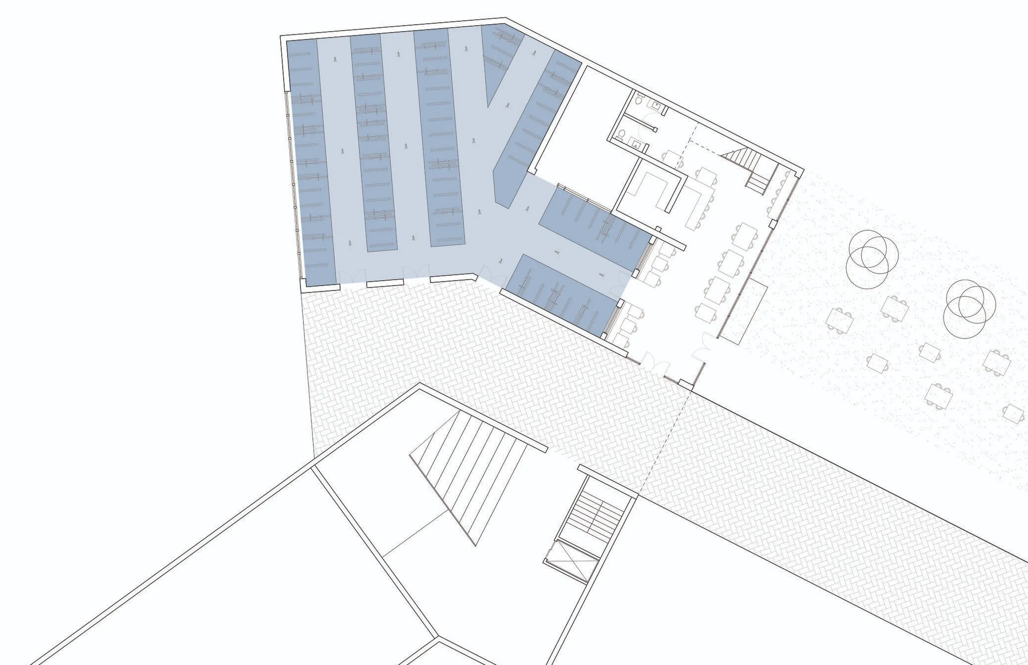Plan of bike storage on the ground floor meant for inhabitants of the development