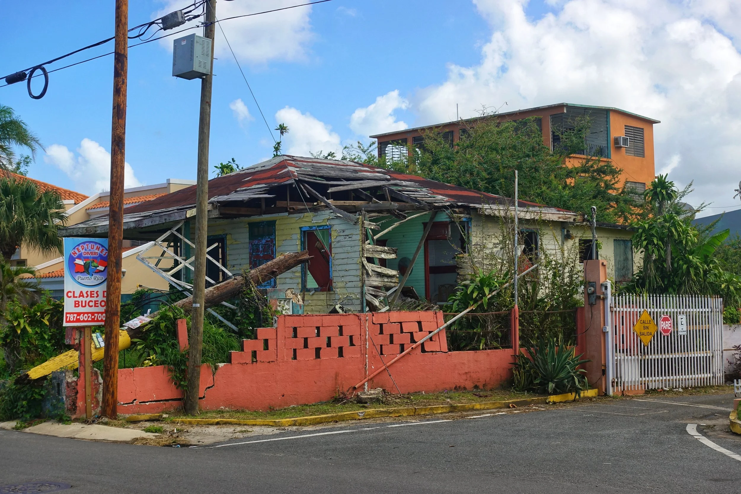 Most of the homes and businesses I saw along the coast between Cataño and Dorado on this day were destroyed and abandoned. 