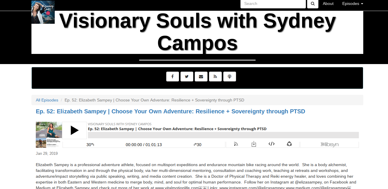 I go DEEP with my dear friend Sydney Campos on her Visionary Souls podcast talking about some of my greatest challenges to date and how they have become my most treasured gifts. We talk about limiting beliefs, trauma, and old wounds and how it’s possible to rewrite our stories and transform our lives.