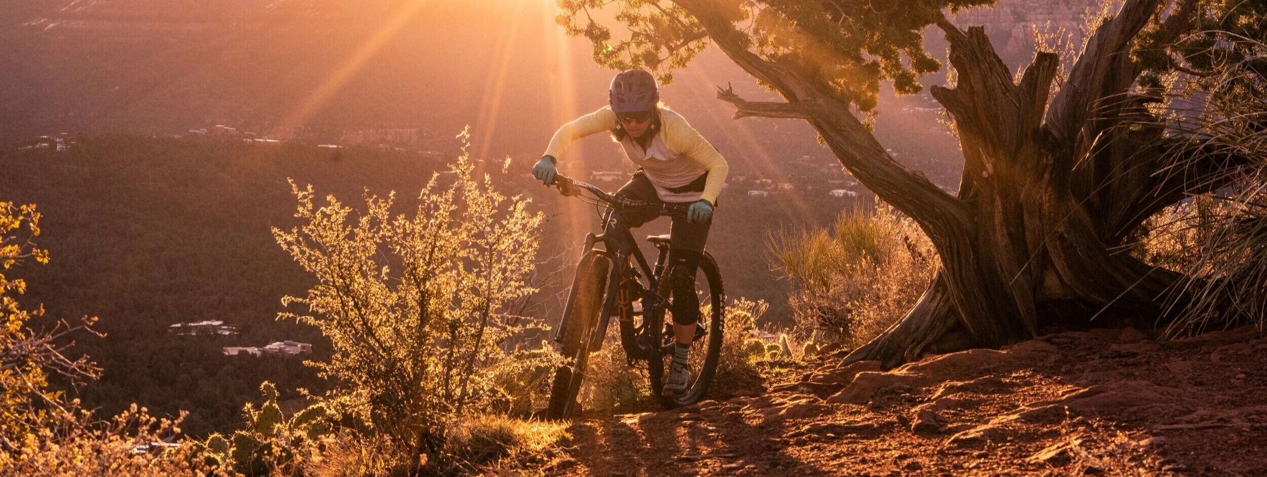 Catching the desert sunrise in Sedona, AZ, in early 2019. Photo by Whitton Feer for Revel Bikes